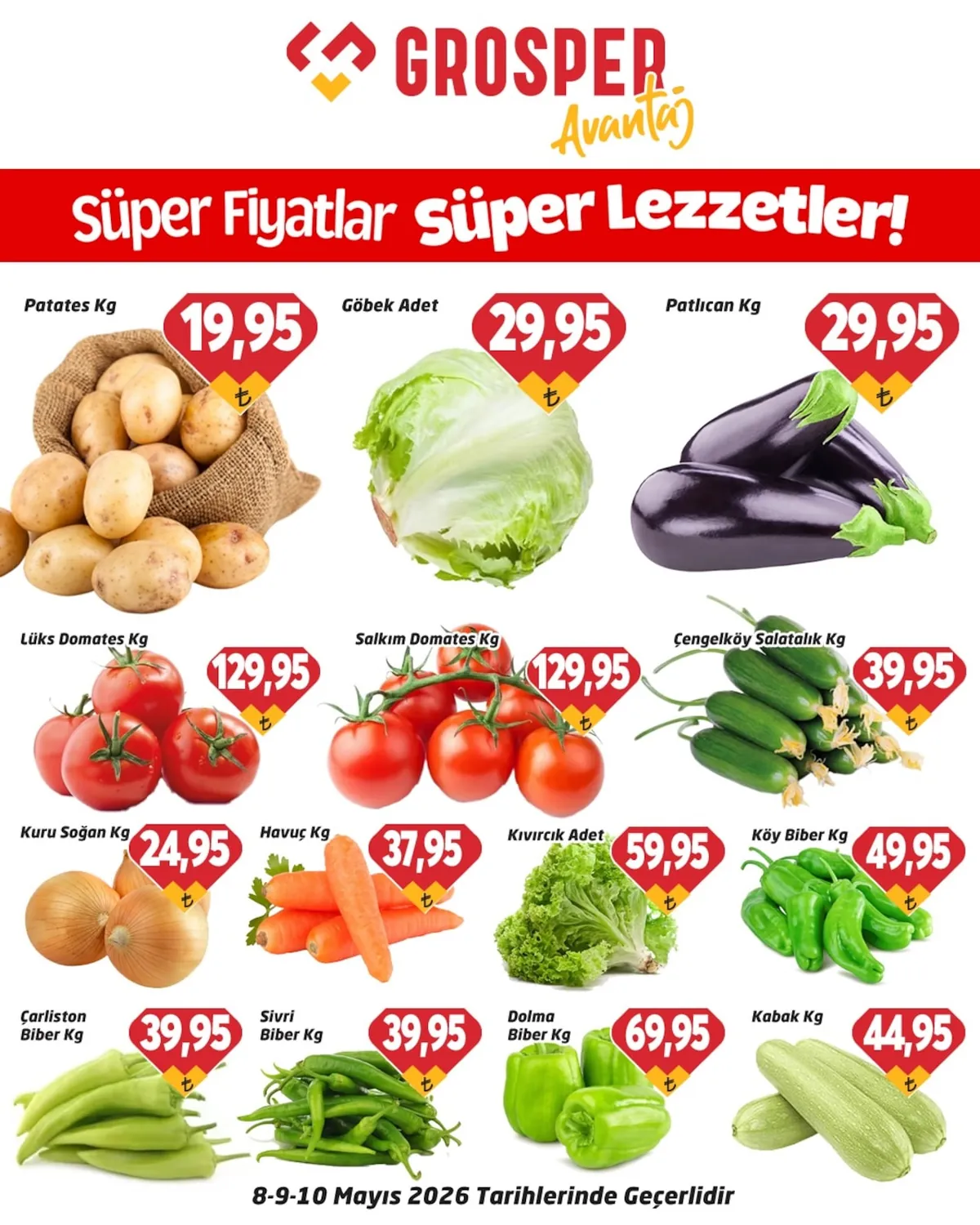 Grosper Grosper 8 Mayıs 2026 Aktüel Kataloğu sayfa 2: Patates Kg