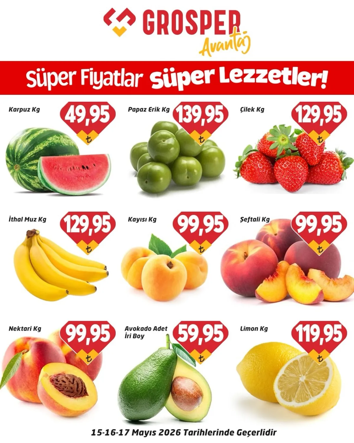 Grosper Grosper 15 Mayıs 2026 Aktüel Kataloğu sayfa 1: Domates Kg