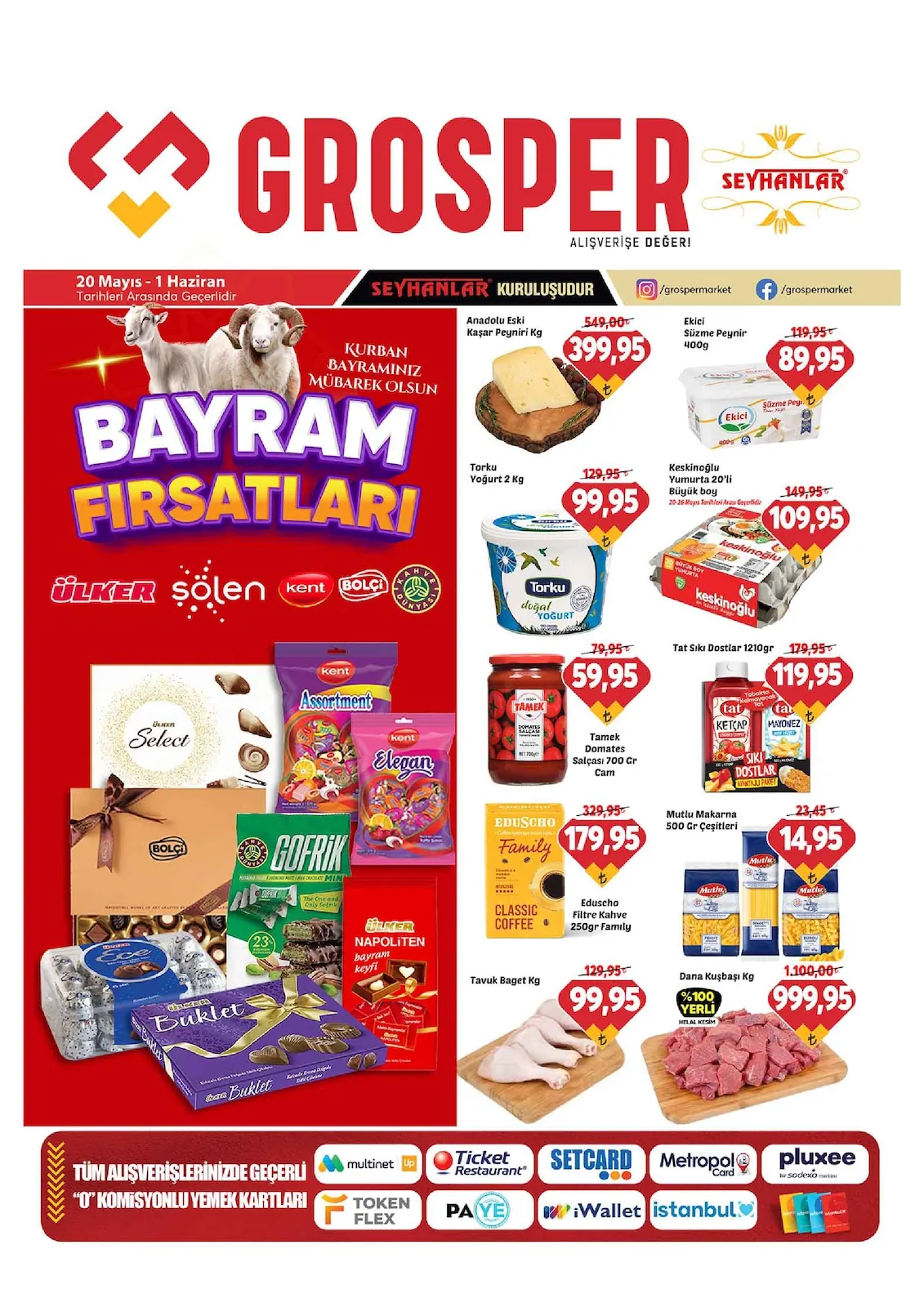 Grosper Grosper 20 Mayıs 2026 Aktüel Kataloğu sayfa 1: Keskinoglu Yumurta 20Li Buyuk Boy, Tat Siki Dostlar 1210Gr