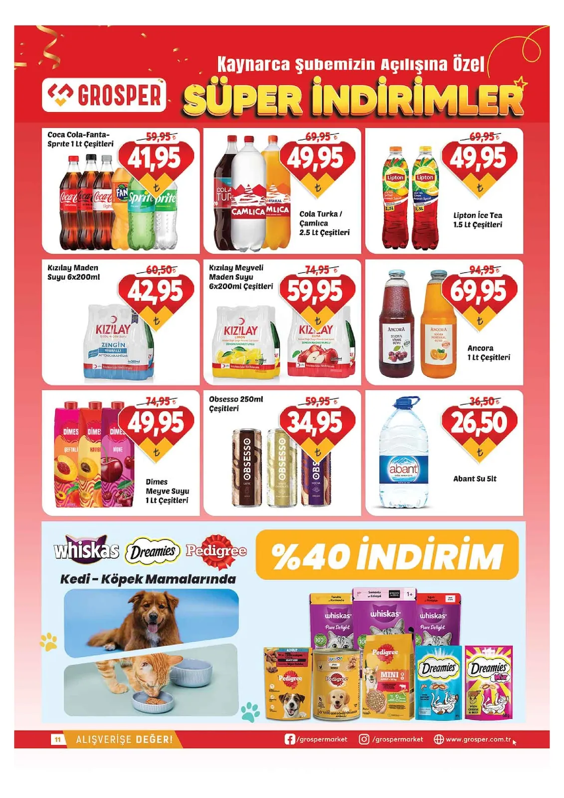 Grosper Grosper 4 Haziran 2026 Aktüel Kataloğu sayfa 11: Dimes Meyve Suyu 1 Lt Çeşitleri, Ancora 1 Lt Çeşitleri