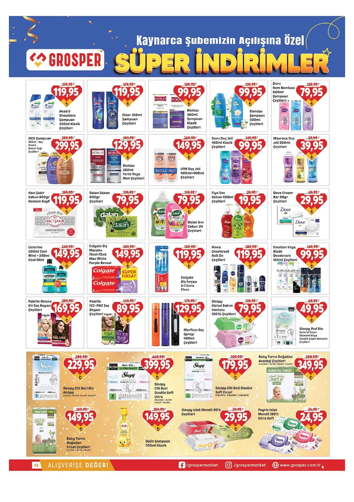 Grosper Grosper 4 Haziran 2026 Aktüel Kataloğu sayfa 12: Head & Shoulders Şampuan 330Ml Klasik Çeşitleri, Blendax Şampuan 500Ml Çeşitleri