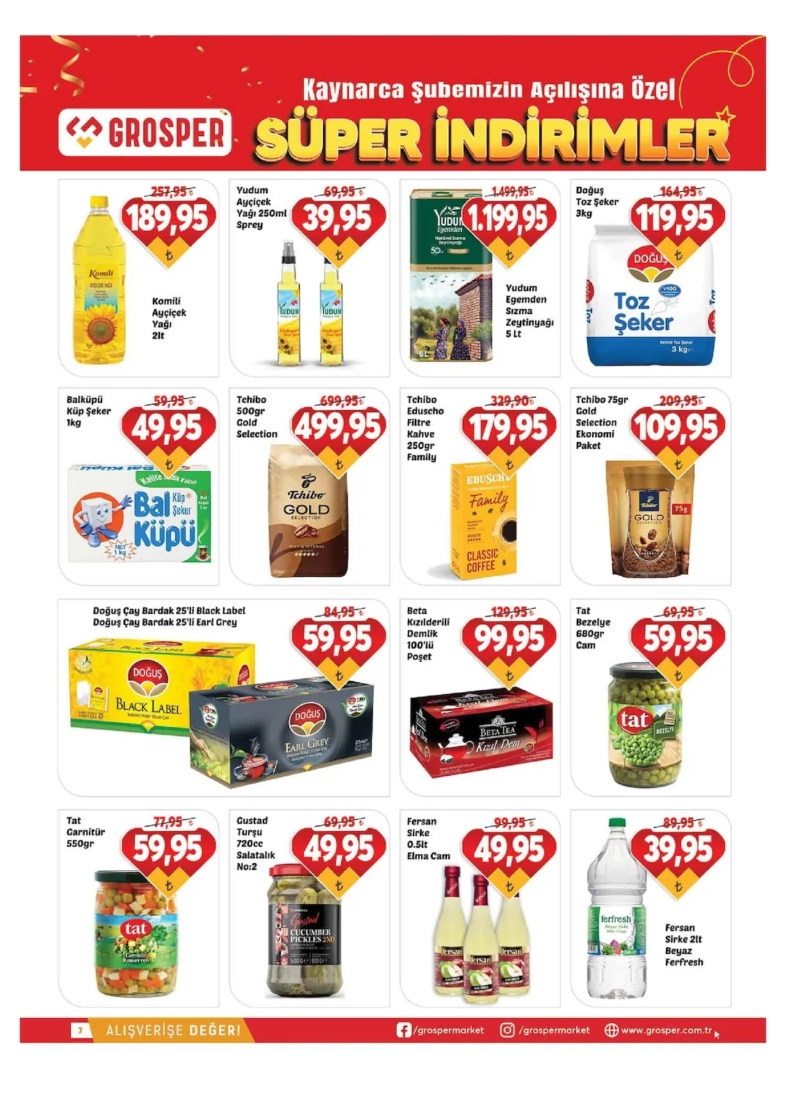 Grosper Grosper 4 Haziran 2026 Aktüel Kataloğu sayfa 7: Tchibo Gold Selection 500Gr, Tat Bezelye Cam 680Gr