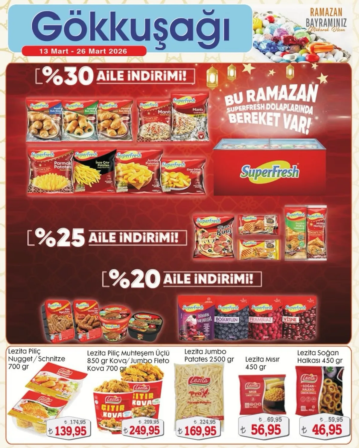 Gökkuşağı Gökkuşağı Market 13 Mart 2026 Aktüel Kataloğu sayfa 11: Lezita Jumbo Patates 2500 Gr, Lezita Soğan Halkası 450 Gr
