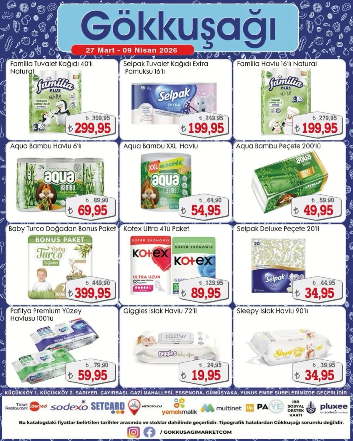 Gökkuşağı Gökkuşağı Market 27 Mart 2026 Aktüel Kataloğu sayfa 17: Aqua Bambu Xxl Havlu, Selpak Extra Tuvalet Kağıdı