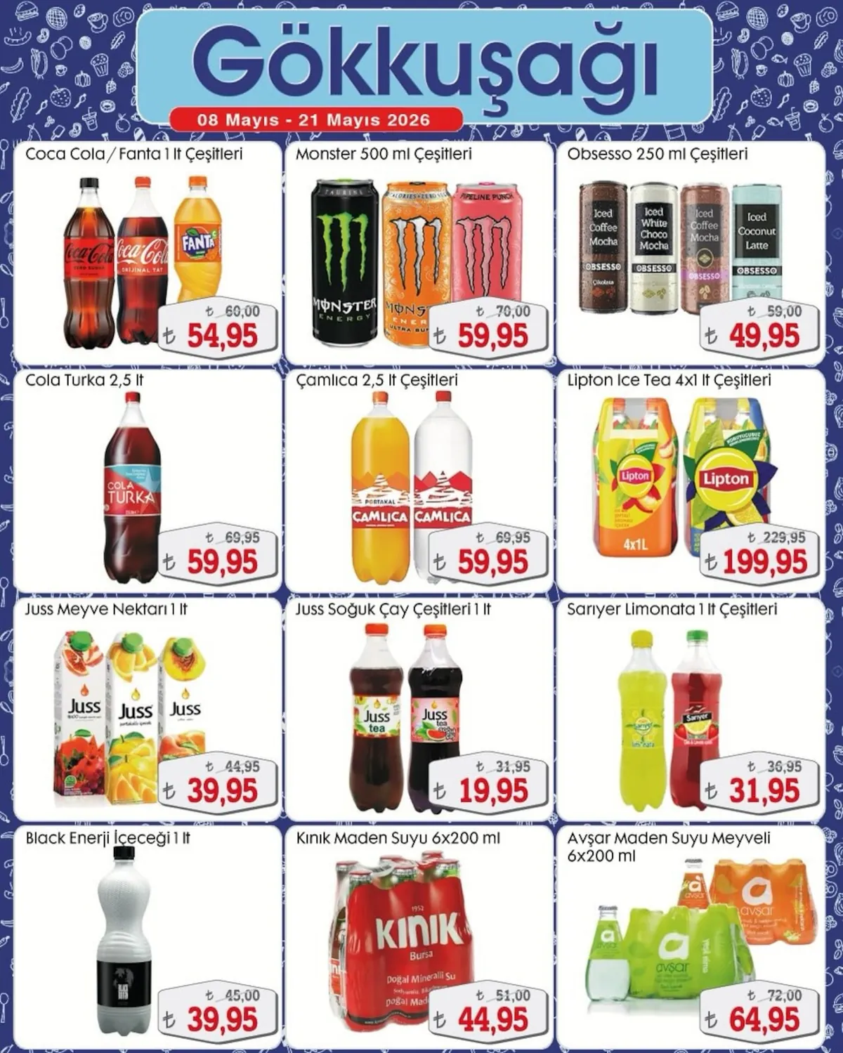 Gökkuşağı Gökkuşağı Market 8 Mayıs 2026 Aktüel Kataloğu sayfa 10: Cola Turka 2,5 Lt, Obsesso Iced Coffee Çeşitleri