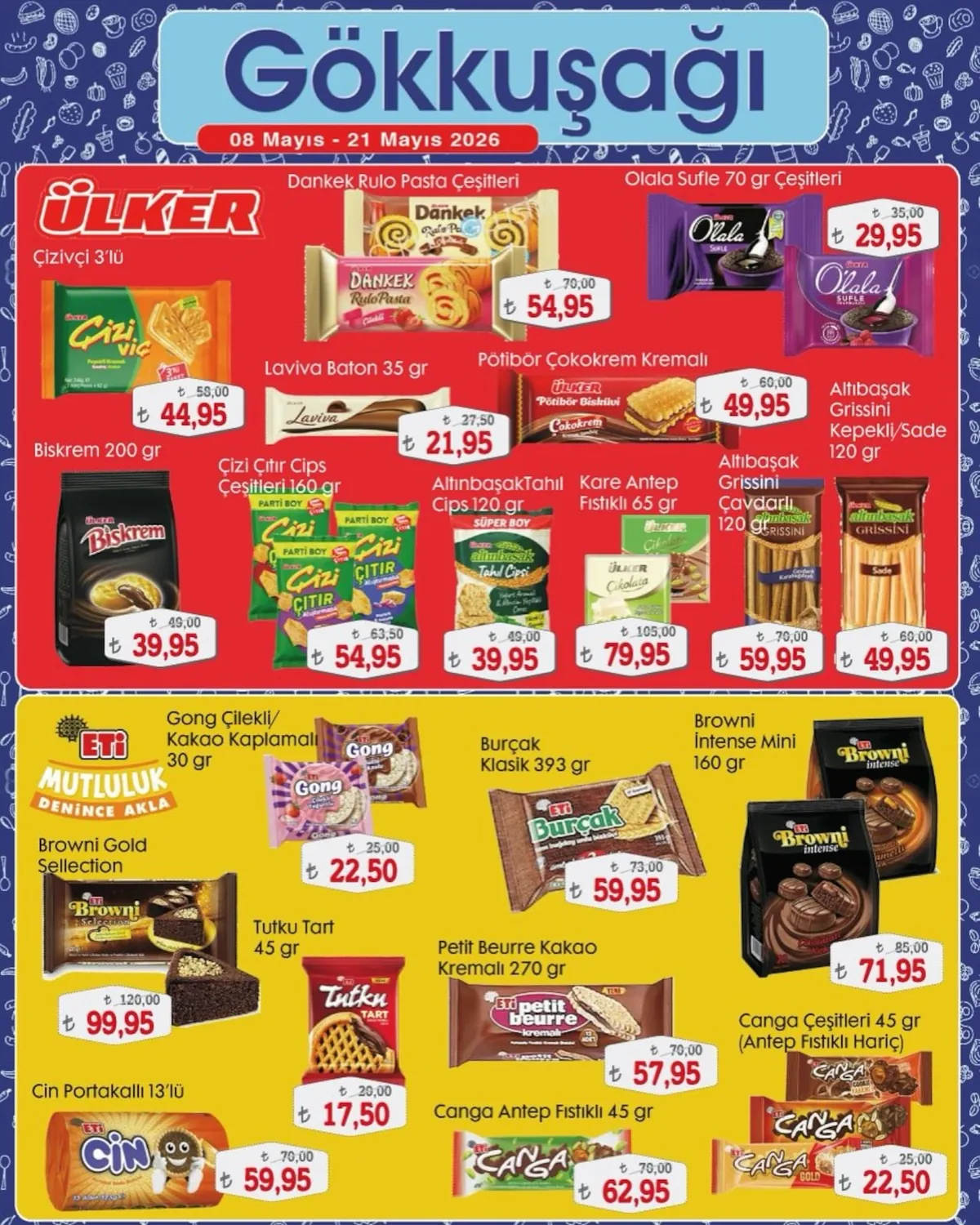 Gökkuşağı Gökkuşağı Market 8 Mayıs 2026 Aktüel Kataloğu sayfa 8: Altinbaşak Tahil Cips 120 Gr, Biskrem 260 Gr