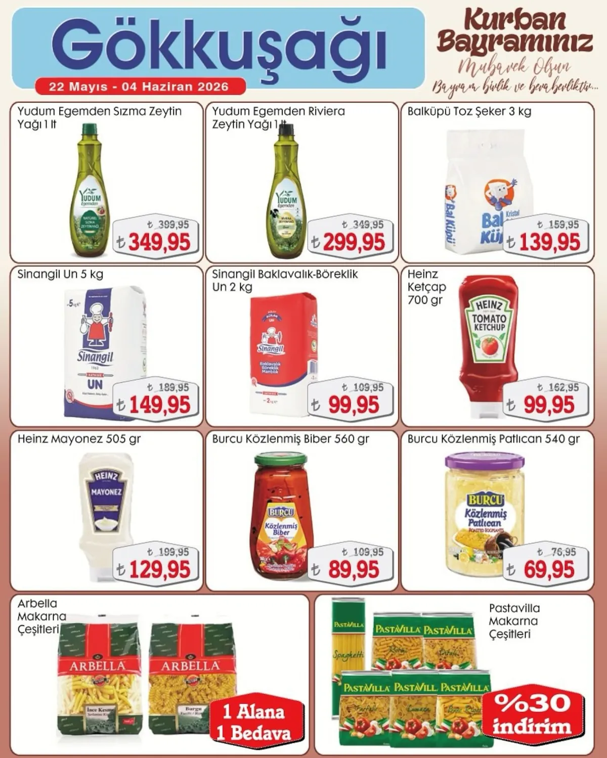 Gökkuşağı Gökkuşağı Market 22 Mayıs 2026 Aktüel Kataloğu sayfa 13: Sinangil Un 5 Kg, Heinz Ketçap 700 Gr