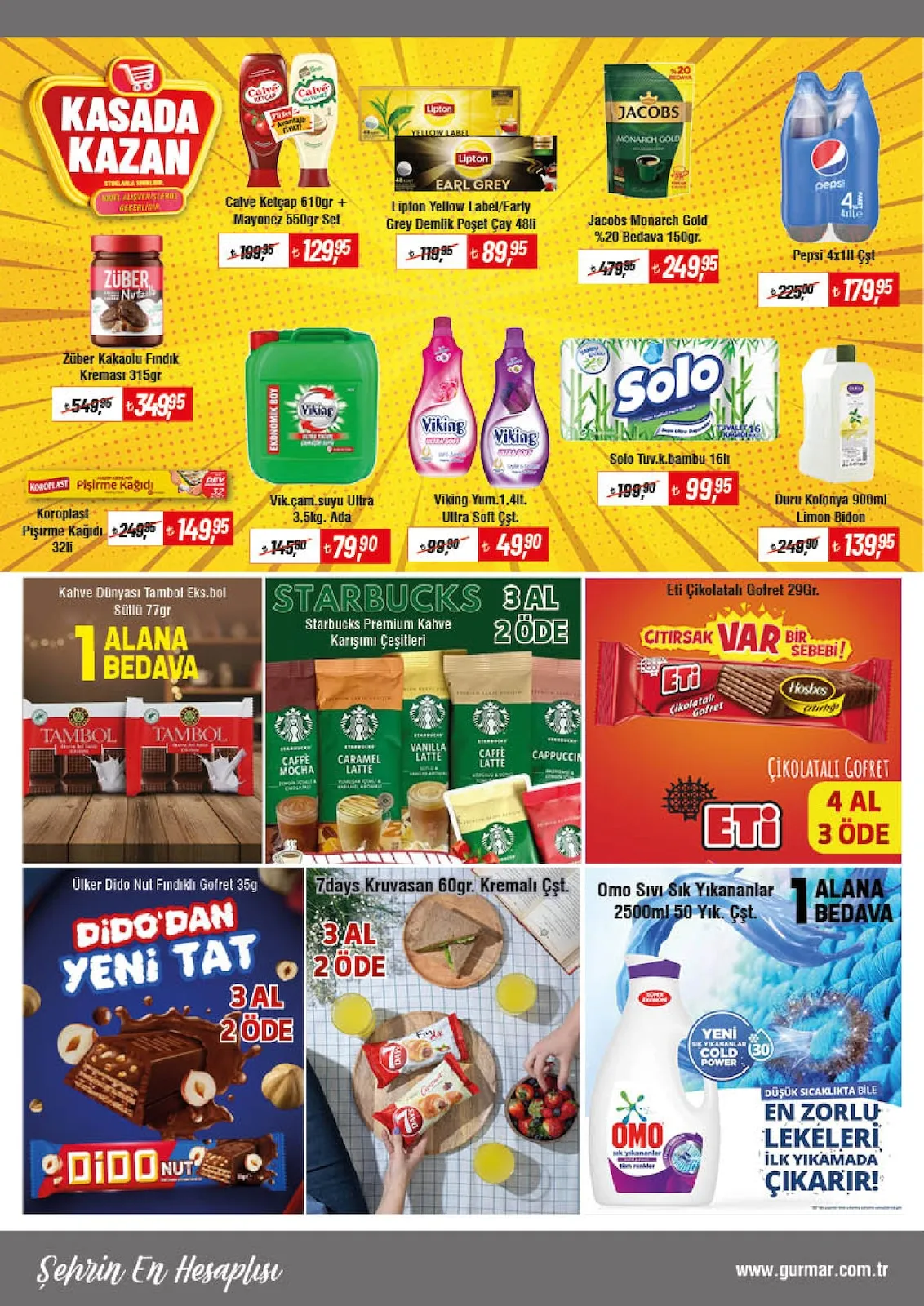 Gürmar Gürmar 1 Mart 2026 Aktüel Kataloğu sayfa 2: Viking Yum. 1.4Lt Ultra Soft Çşl., Vik.Çam Suyu Ultra 3,5Kg. Ada