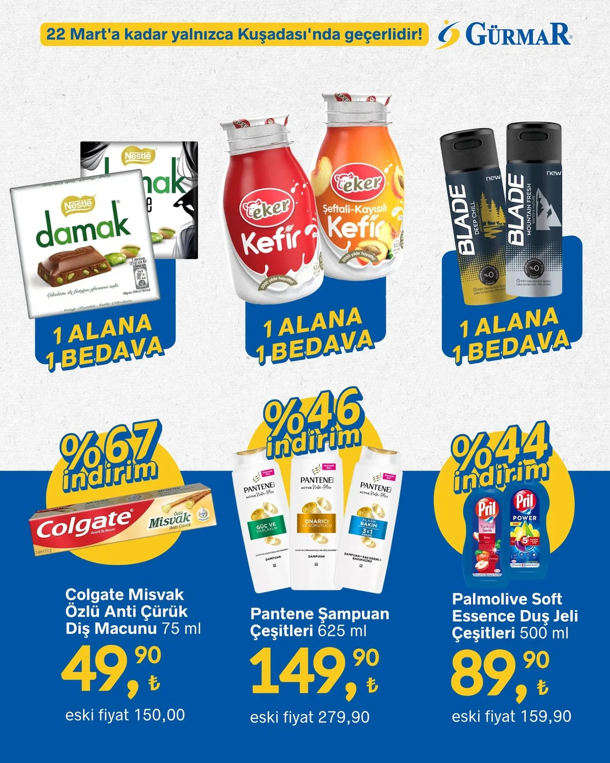 Gürmar Gürmar 12 Mart 2026 Aktüel Kataloğu sayfa 4: Pril Bulaşık Deterjanı Çeşitleri 500 Ml, Pantene Şampuan Çeşitleri 625 Ml