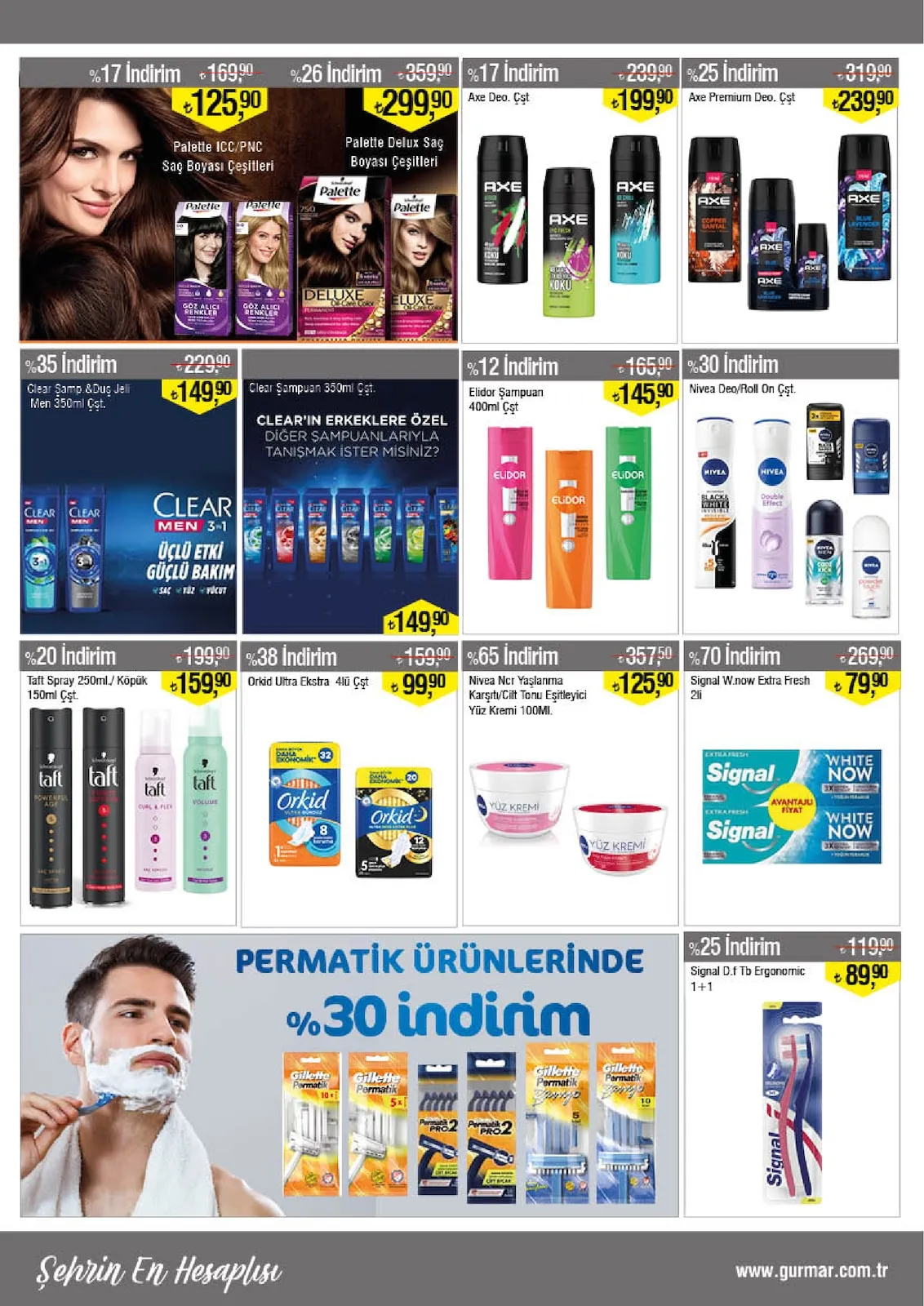 Gürmar Gürmar 16 Mart 2026 Aktüel Kataloğu sayfa 12: Nivea Ncr Yaşlanma Karşıtı/Cilt Tonu Eşitleyici Yüz Kremi 100Ml, Signal D.F Tb Ergonomic 1+1