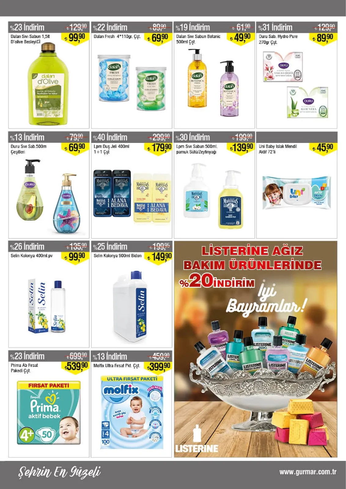Gürmar Gürmar 16 Mart 2026 Aktüel Kataloğu sayfa 13: Selin Kolonya 400Ml.Pv, Selin Kolonya 900Ml Bidon