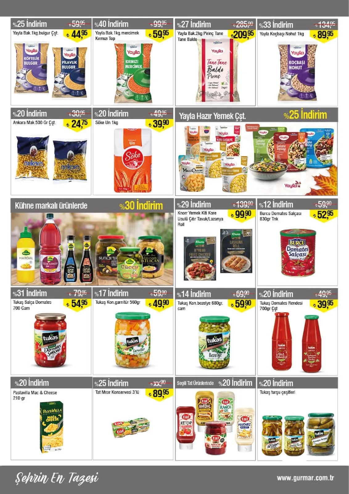 Gürmar Gürmar 16 Mart 2026 Aktüel Kataloğu sayfa 7: Tukaş Kon.Bezelye 680Gr, Söke Un 1Kg