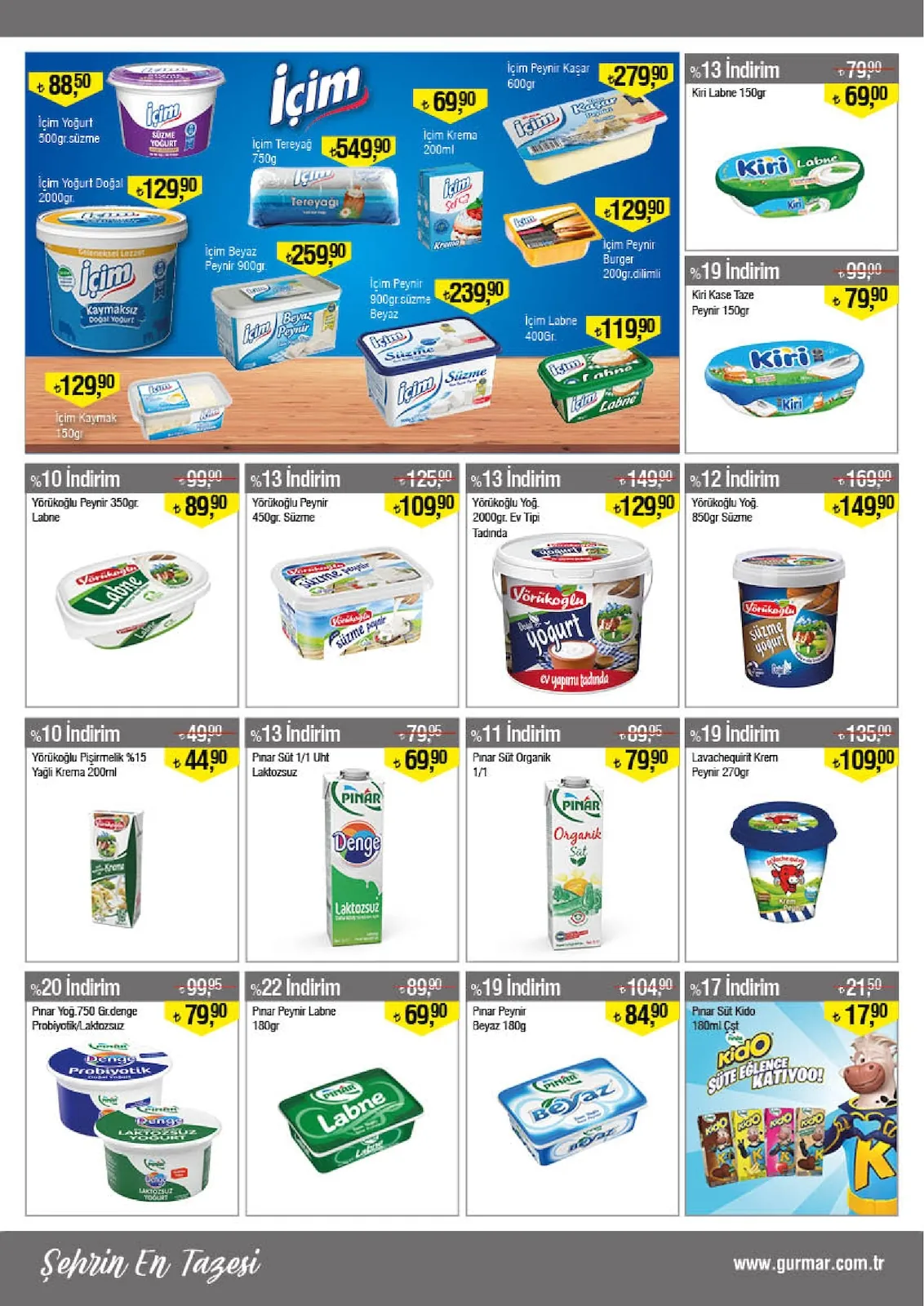 Gürmar Gürmar 1 Mayıs 2026 Aktüel Kataloğu sayfa 5: Yörükoğlu Yoğ. Süzme 850Gr, Yörükoğlu Pişirmelik %15 Yağlı Krema 200Ml