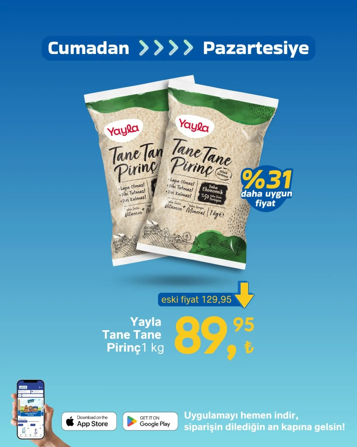 Gürmar Gürmar 8 Mayıs 2026 Aktüel Kataloğu sayfa 4: Yayla Tane Tane Pirinç 1 Kg