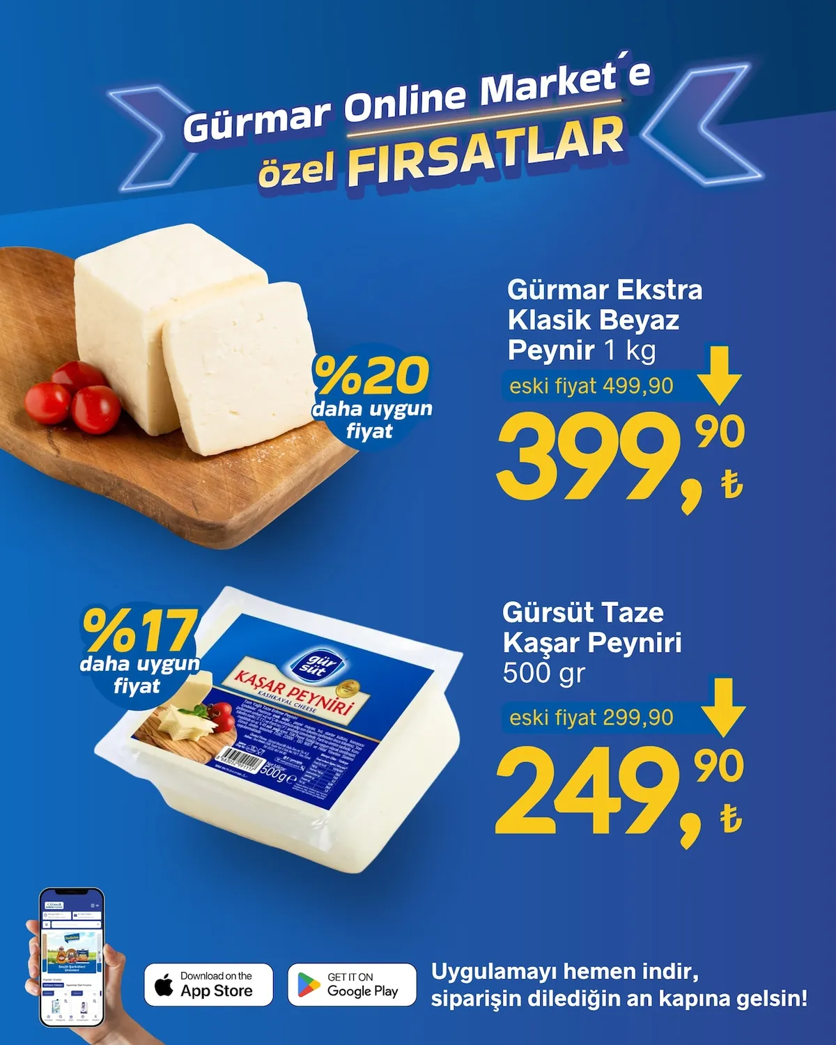 Gürmar Gürmar 14 Mayıs 2026 Aktüel Kataloğu sayfa 6: Gürsüt Taze Kaşar Peyniri 500G