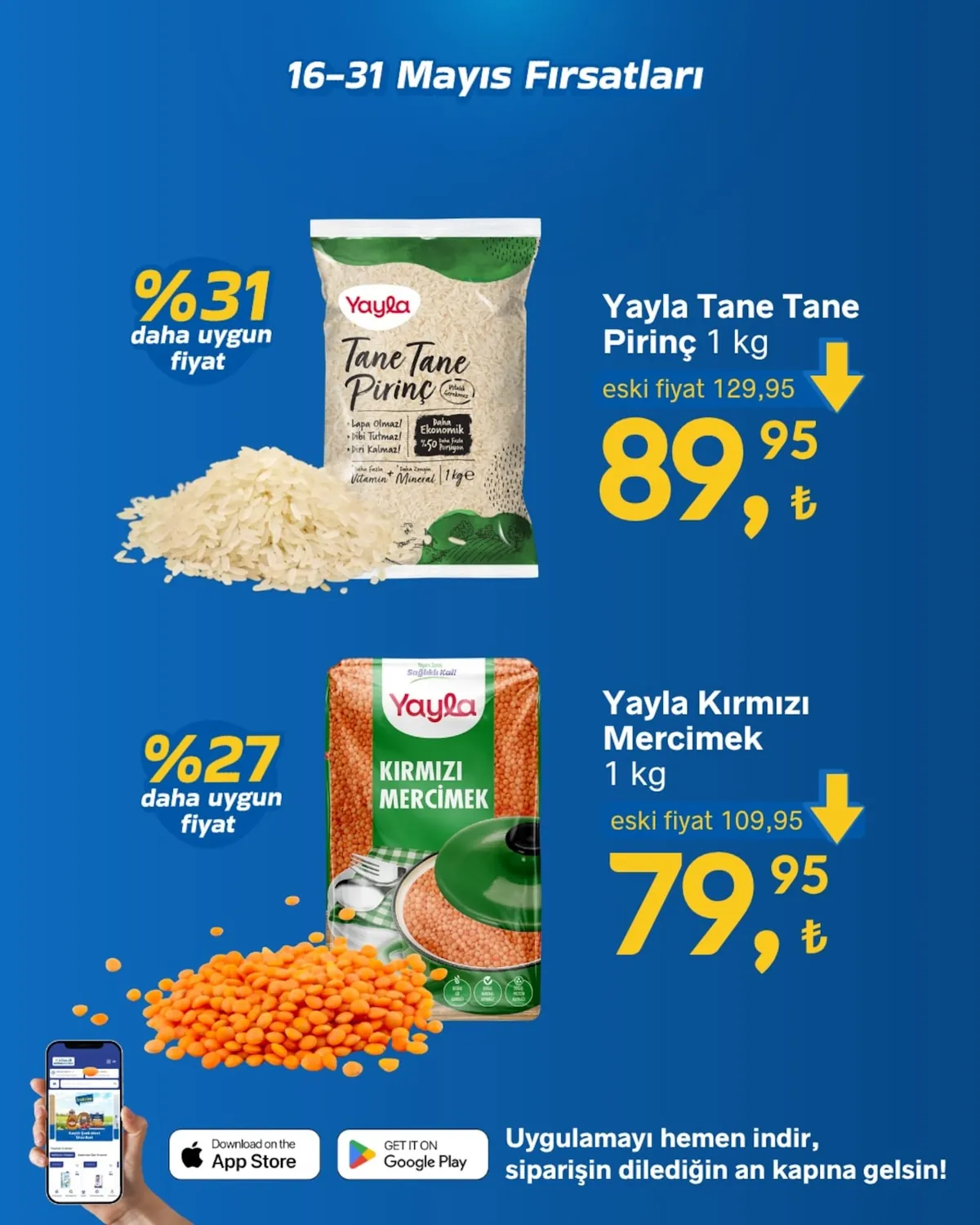 Gürmar Gürmar 16 Mayıs 2026 Aktüel Kataloğu sayfa 10: Yayala Tane Tane Pirinç 1Kg