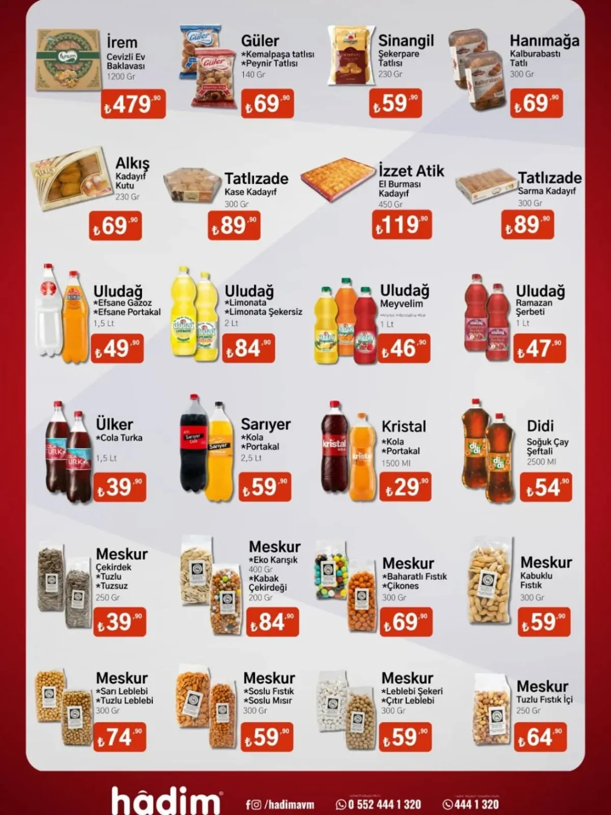 Hadim Hadim AVM 17 Mart 2026 Aktüel Kataloğu sayfa 2: Uludağ Efsane Gazoz 1,5 Lt, Ülker Cola Turka 1,5 Lt