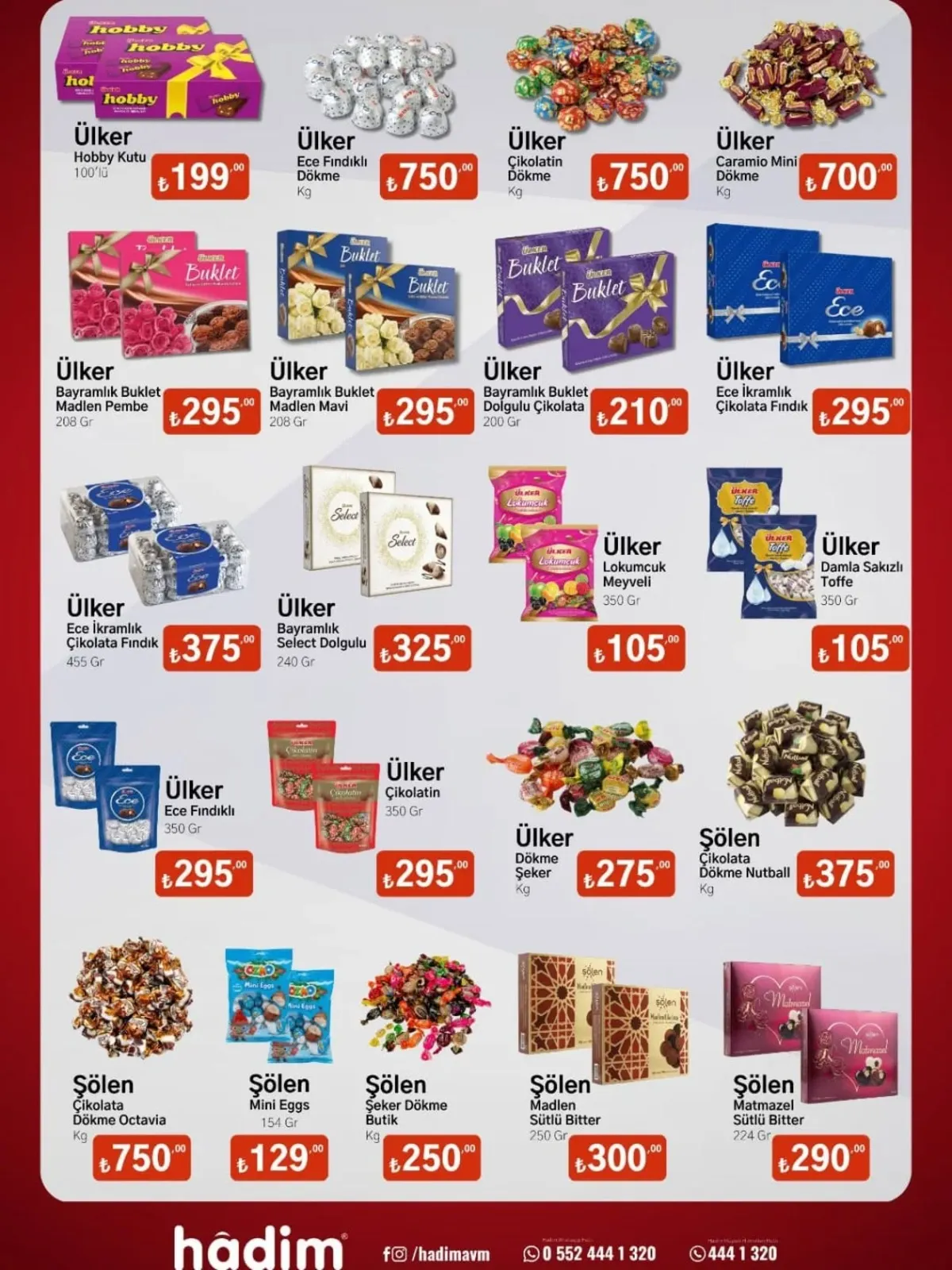 Hadim Hadim AVM 17 Mart 2026 Aktüel Kataloğu sayfa 3: Ülker Çikolatin Dökme Kg, Şölen Çikolata Dökme Nutball Kg