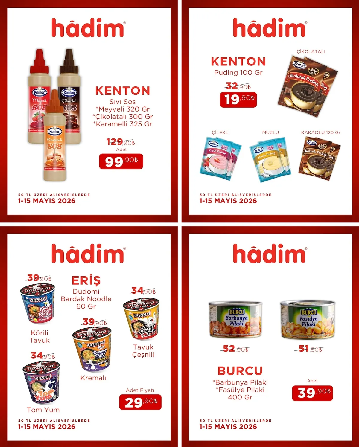 Hadim Hadim AVM 1 Mayıs 2026 Aktüel Kataloğu sayfa 4: Kenton Sıvı Sos Meyveli 320 Gr, Kenton Çikolatalı Puding 100 Gr