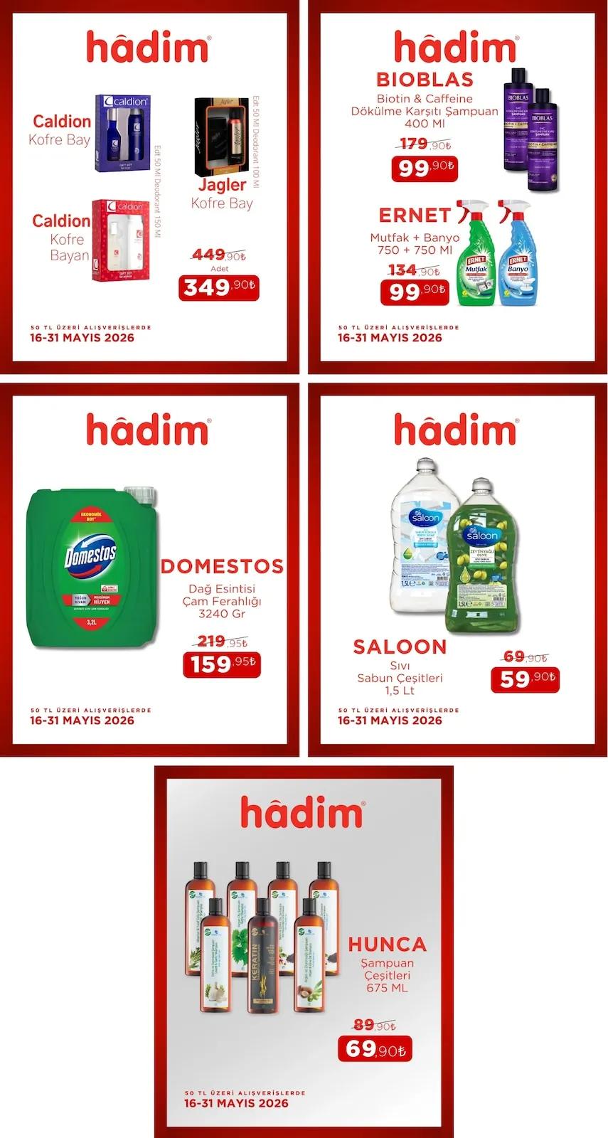 Hadim Hadim AVM 16 Mayıs 2026 Aktüel Kataloğu sayfa 4: Eranet Mutfak + Banyo Sprey 750Ml + 750Ml, Bioblas Biotin & Caffeine Dökülme Karşıtı Şampuan 400Ml