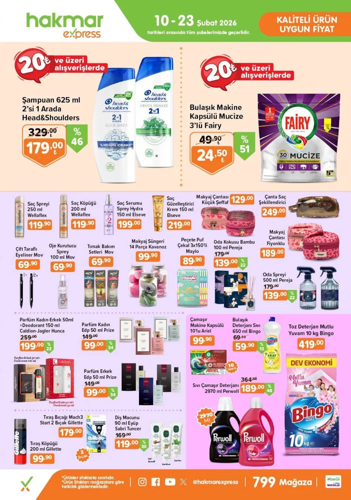 Hakmar Hakmar Express 10 Şubat 2026 Aktüel Kataloğu sayfa 4: Sıvı Çamaşır Deterjanı 2970 Ml Perwoll, Bulaşık Makine Kapsülü Mucize 3'Lü Fairy