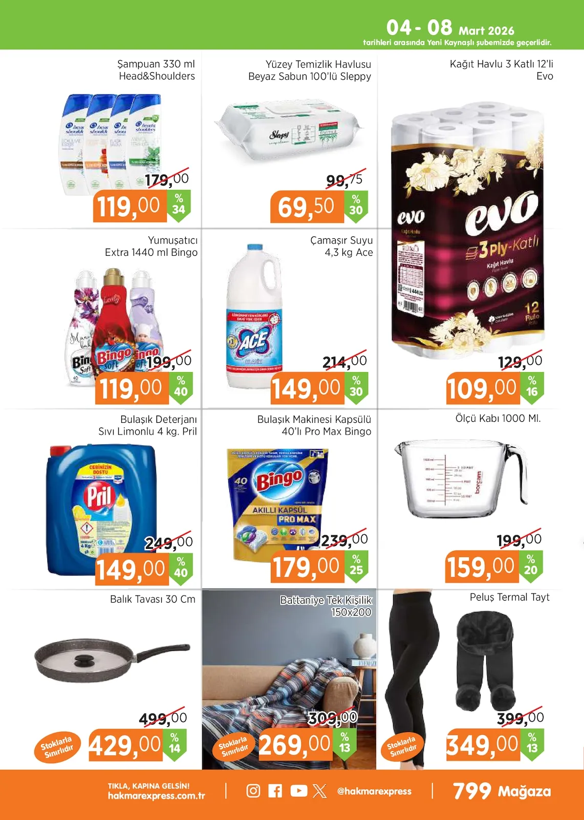 Hakmar Hakmar Express 4 Mart 2026 Aktüel Kataloğu sayfa 3: Çamaşır Suyu 4,3 Kg Ace, Bulaşık Makinesi Kapsülü 40'Lı Pro Max Bingo