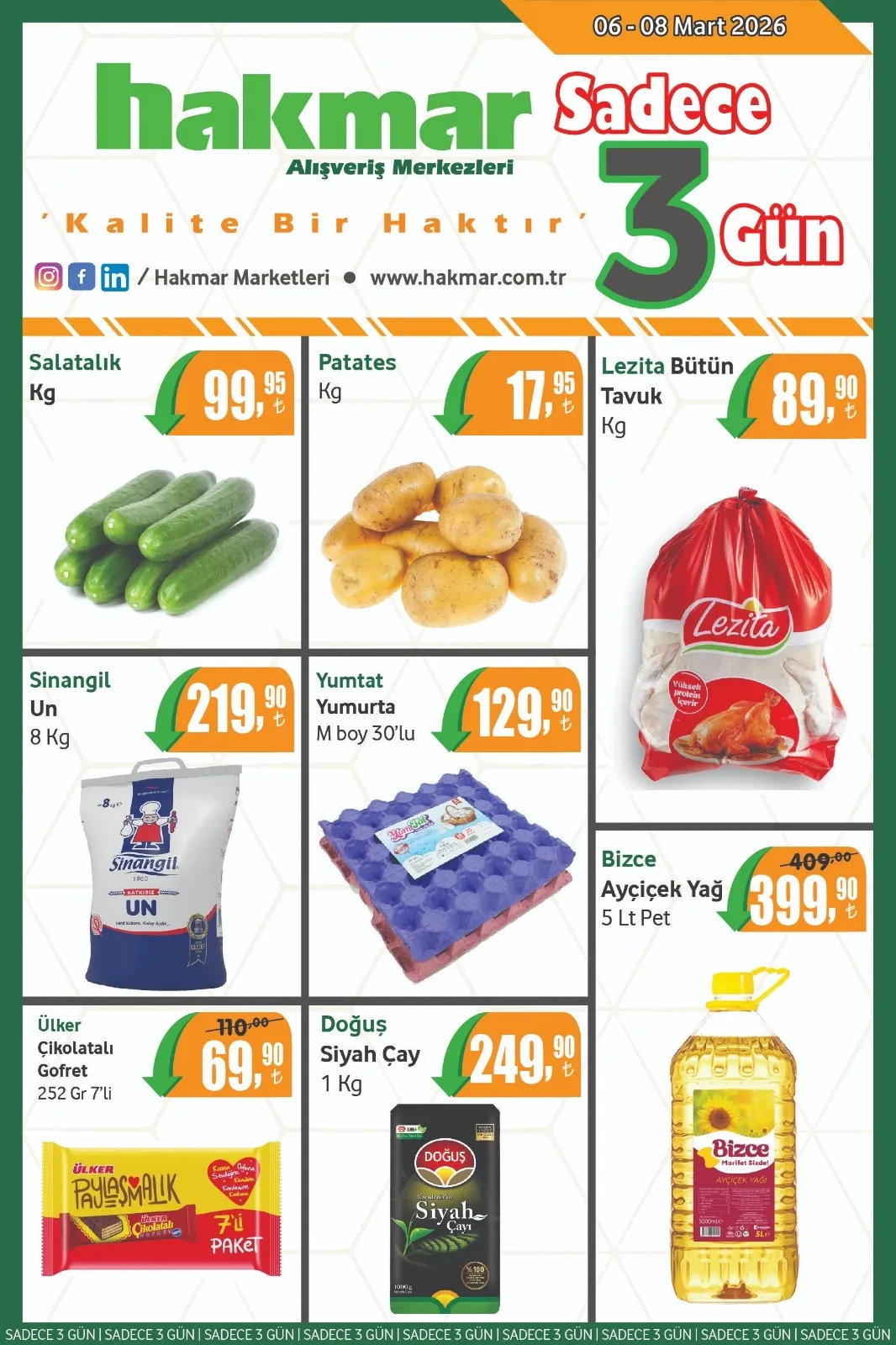 Hakmar Hakmar 6 Mart 2026 Aktüel Kataloğu sayfa 1: Patates Kg, Yumtat Yumurta M Boy 30'Lu