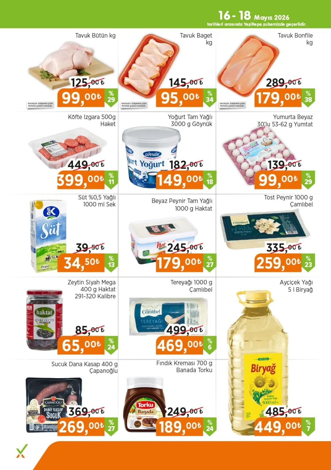 Hakmar Hakmar Express 16 Mayıs 2026 Aktüel Kataloğu sayfa 2: Goynuk Tam Yagli Yogurt 3000G, Haket Kofte Izgara 500G