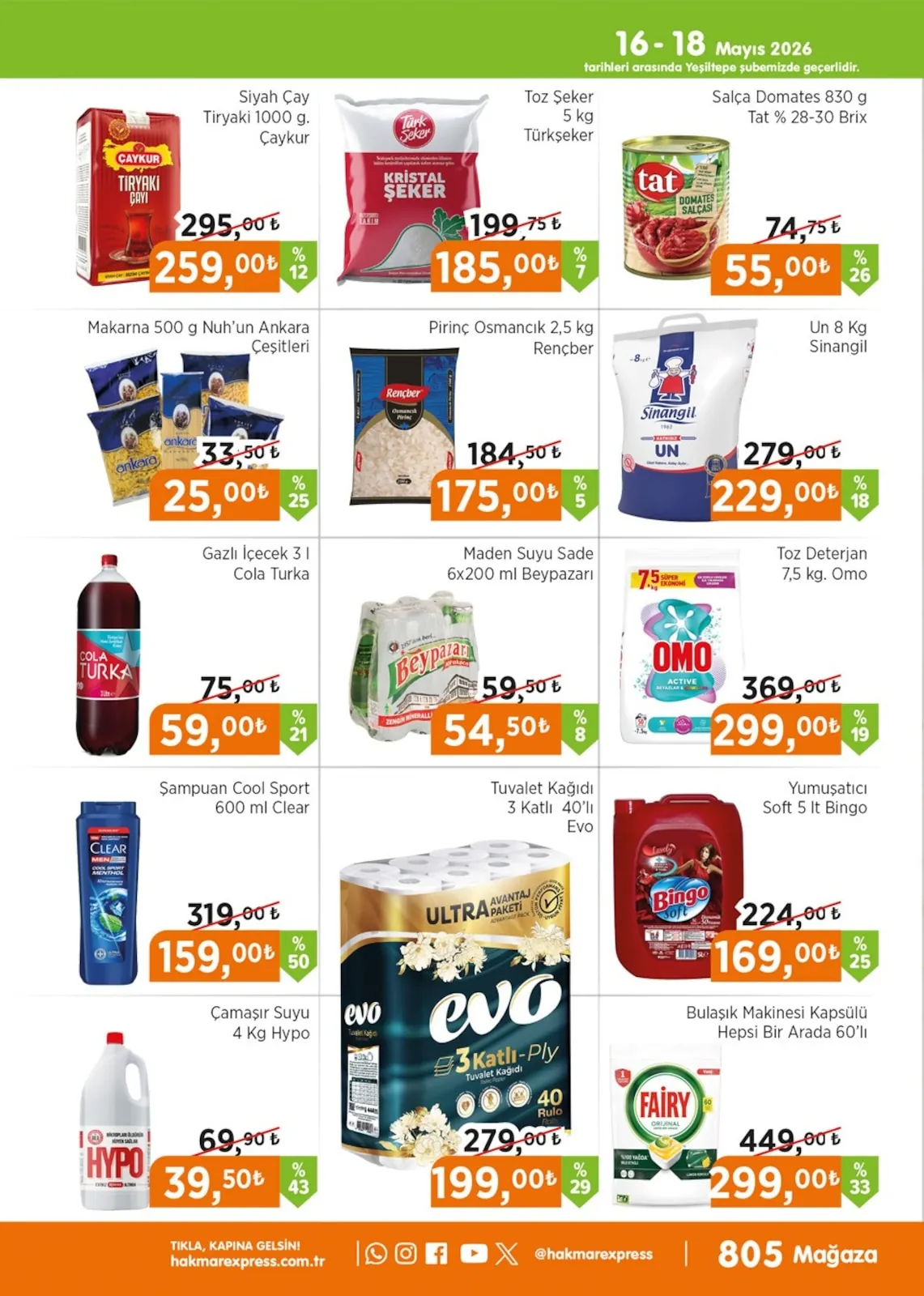 Hakmar Hakmar Express 16 Mayıs 2026 Aktüel Kataloğu sayfa 3: Pirinc Osmancik 2,5 Kg, Un 8 Kg