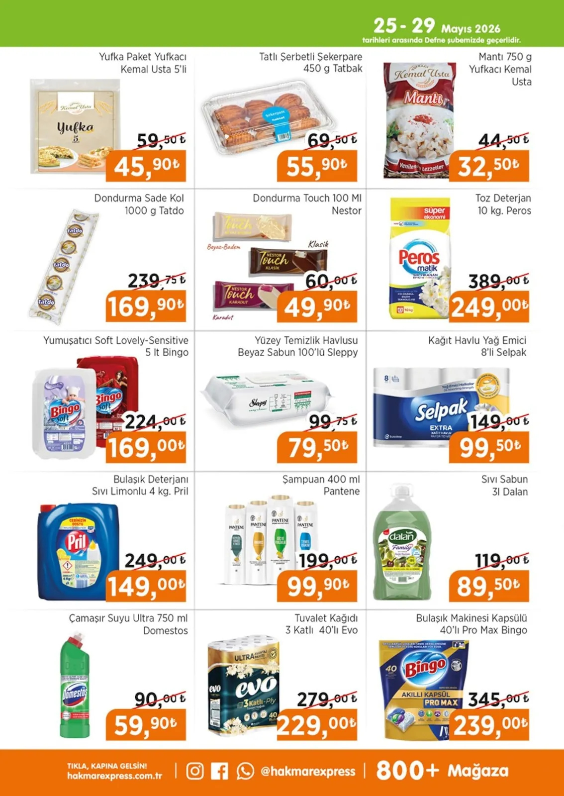 Hakmar Hakmar Express 25 Mayıs 2026 Aktüel Kataloğu sayfa 3: Dondurma Sade Kol 1000G Tatdo, Toz Deterjan 10Kg Peros