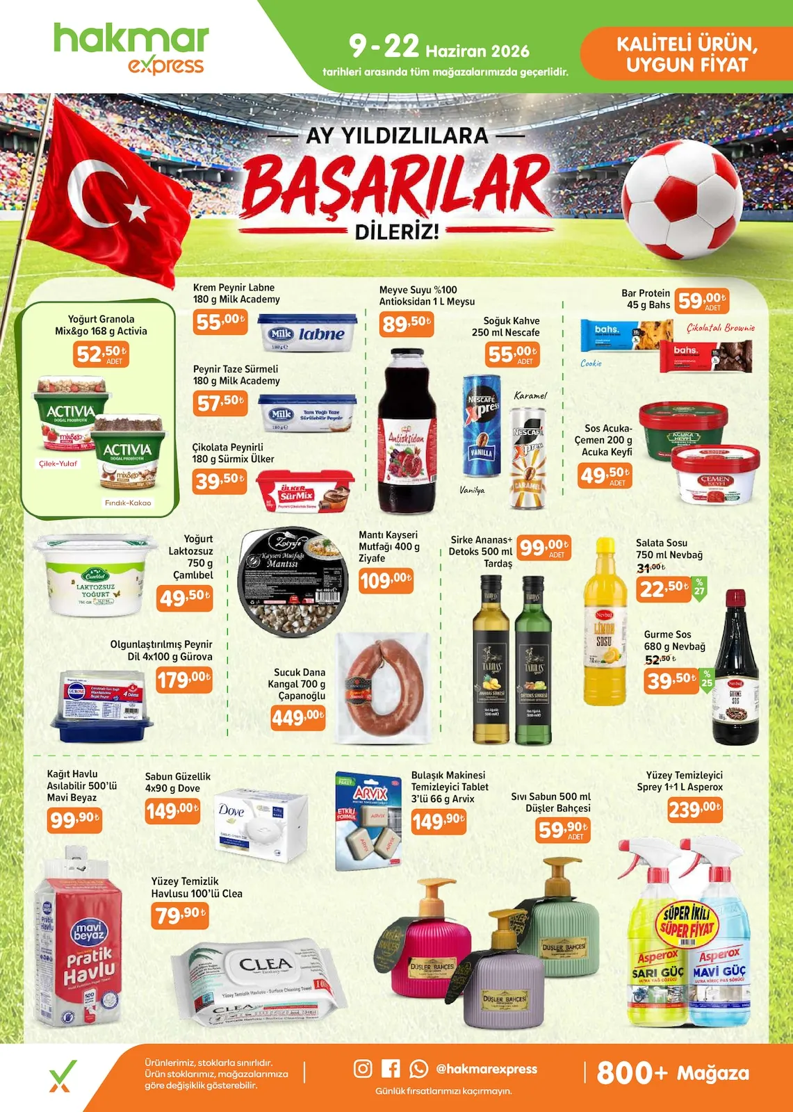 Hakmar Hakmar Express 9 Haziran 2026 Aktüel Kataloğu sayfa 1: Yüzey Temizleyici Sprey 1+1 L Asperox, Sirke Ananas+ Detoks 500 Ml Tardas