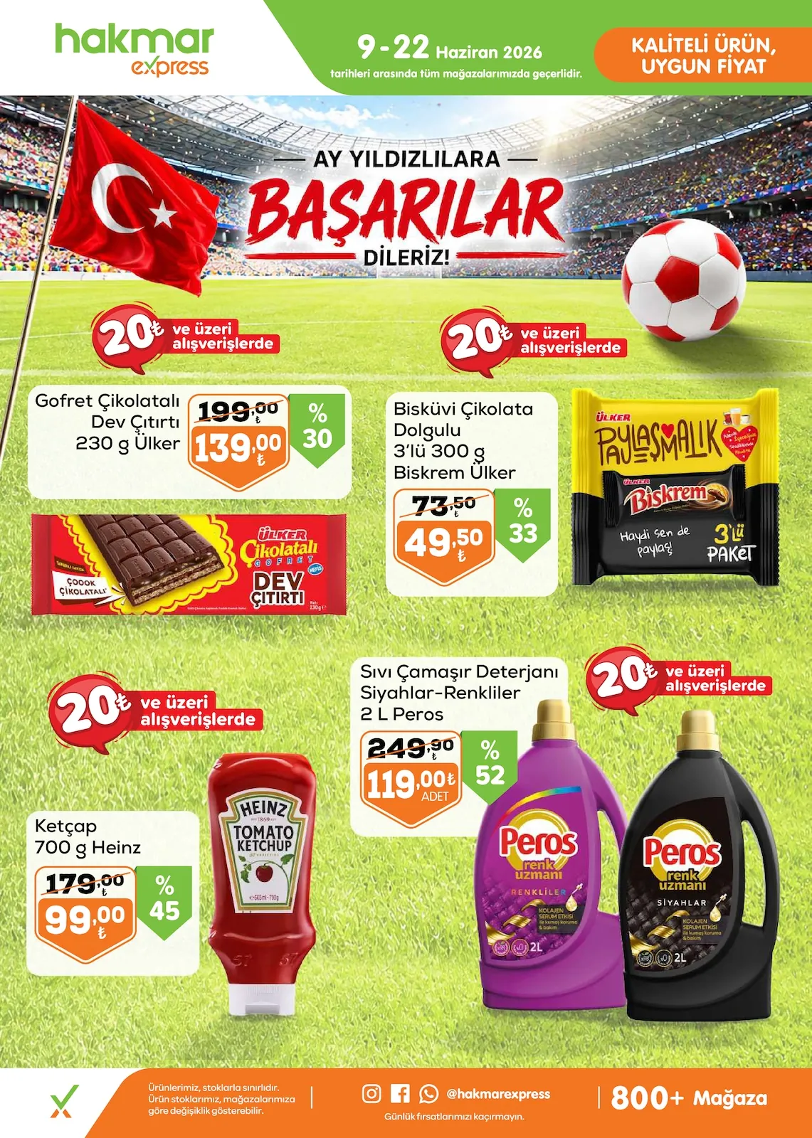 Hakmar Hakmar Express 9 Haziran 2026 Aktüel Kataloğu sayfa 2: Ülker Gofret Çikolatalı Dev Çıtırtı 230G, Heinz Ketçap 700G