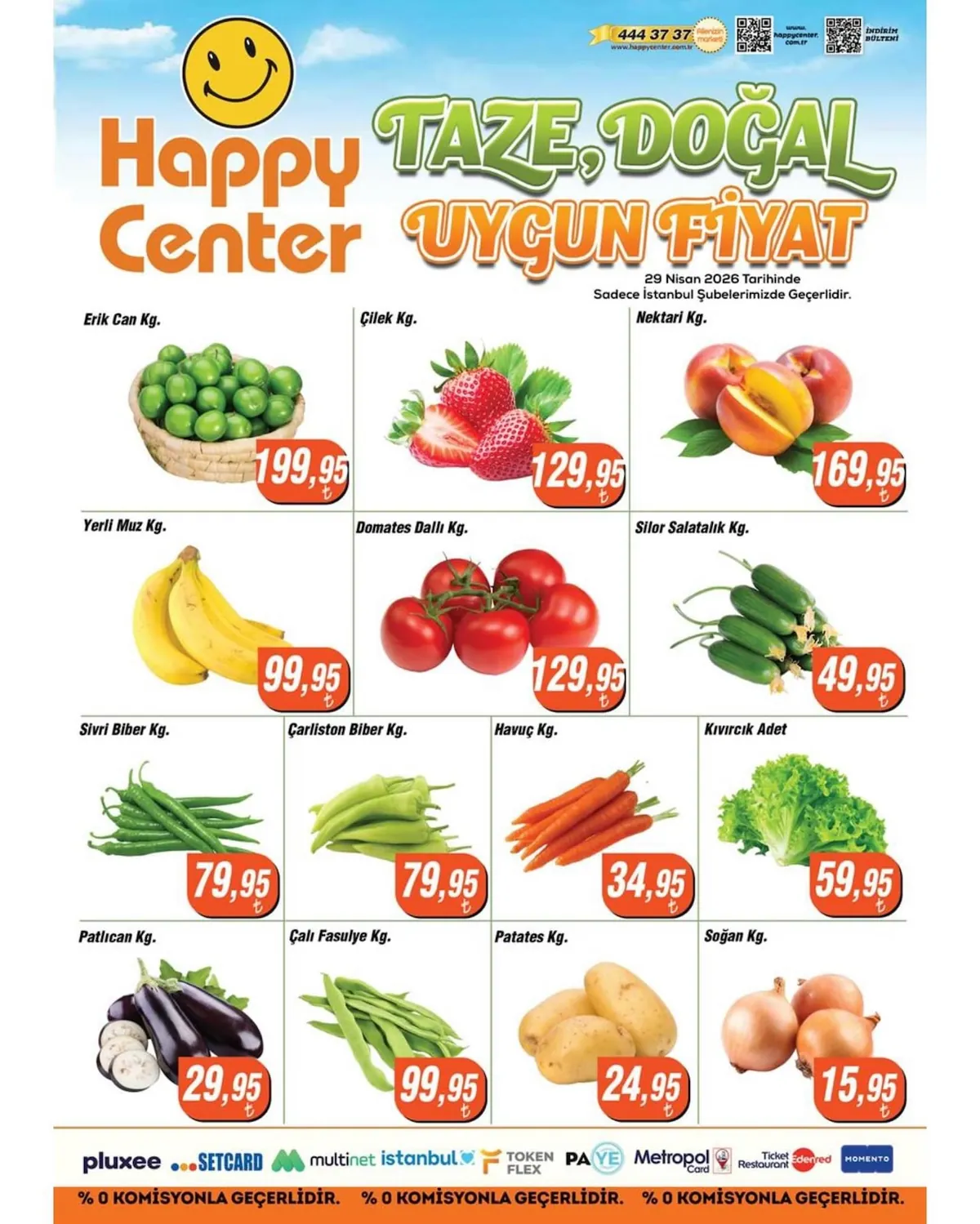 Happy Happy Center 29 Nisan 2026 Aktüel Kataloğu sayfa 1: Patates Kg., Çalı Fasulye Kg.