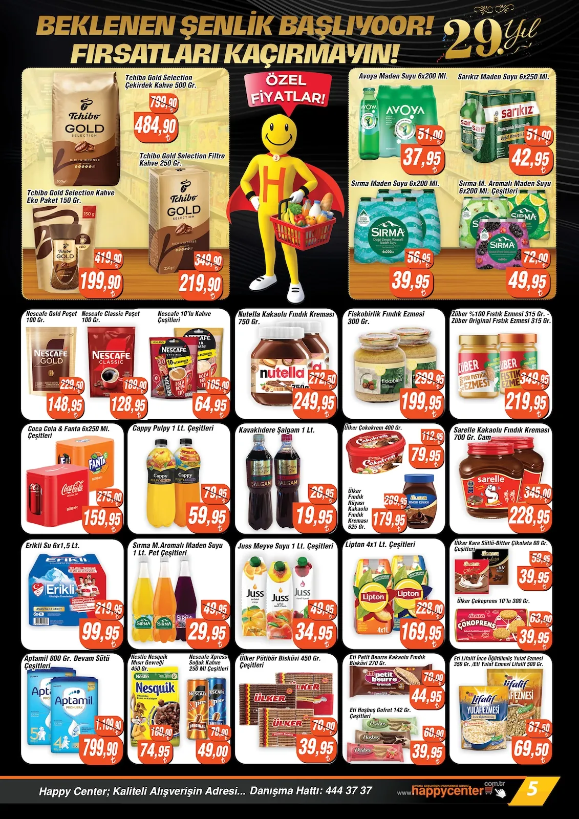 Happy Happy Center 6 Mayıs 2026 Aktüel Kataloğu sayfa 5: Lipton 4X1 Lt. Çeşitleri, Coca Cola & Fanta 6X250 Ml. Çeşitleri