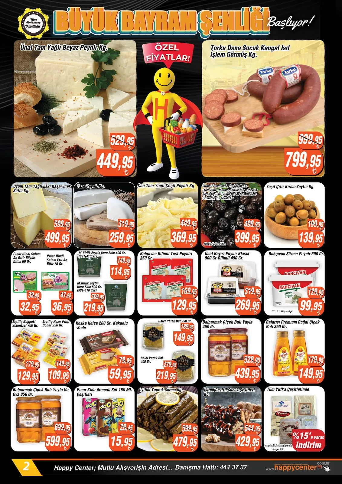 Happy Happy Center 20 Mayıs 2026 Aktüel Kataloğu sayfa 2: M.Birlik Zeytin Kuru Sele 800 Gr., Koska Helva 200 Gr. Kakaolu - Sade