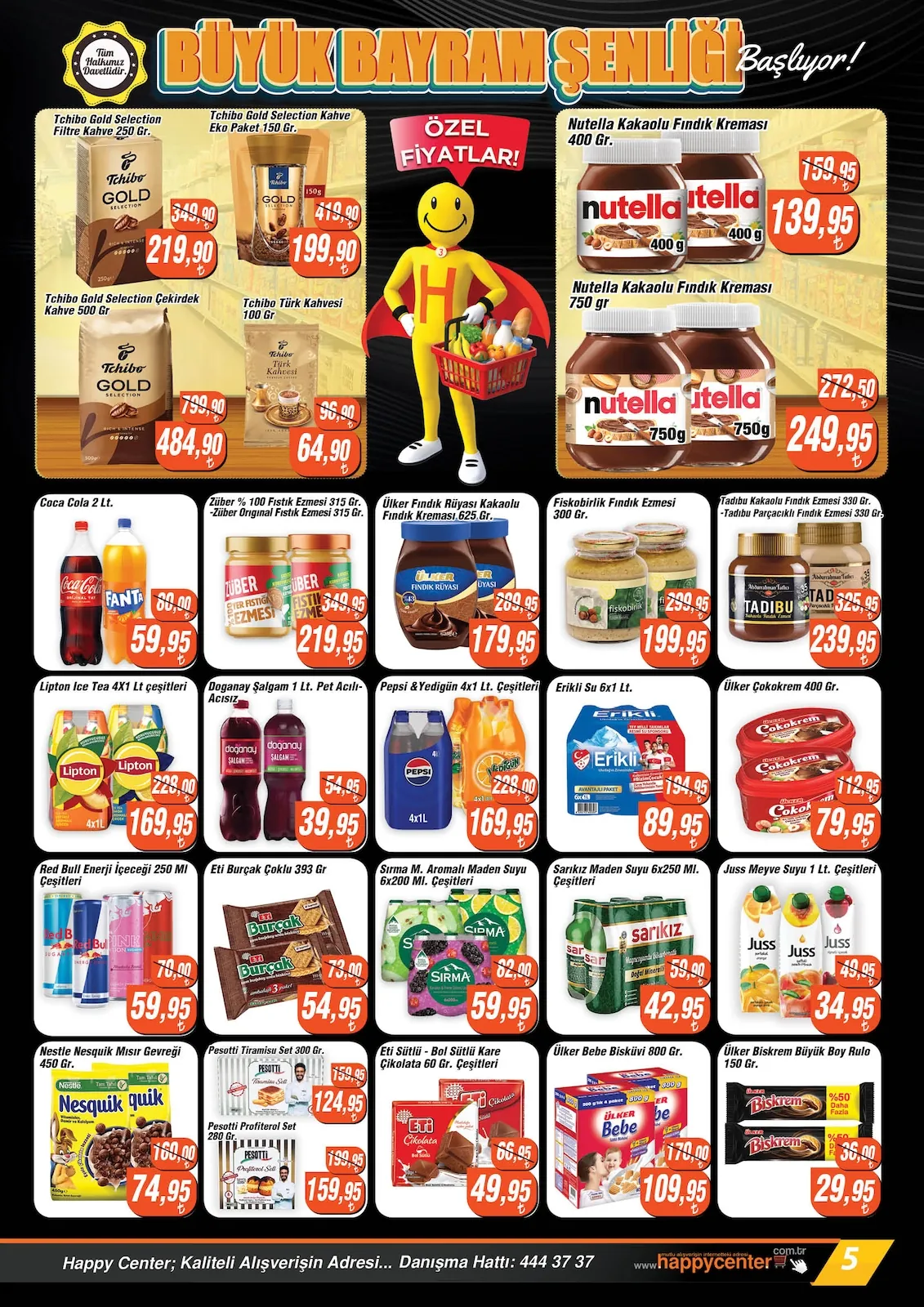 Happy Happy Center 20 Mayıs 2026 Aktüel Kataloğu sayfa 5: Erikli Su 6X1 Lt., Sarikiz Maden Suyu 6X250 Ml.