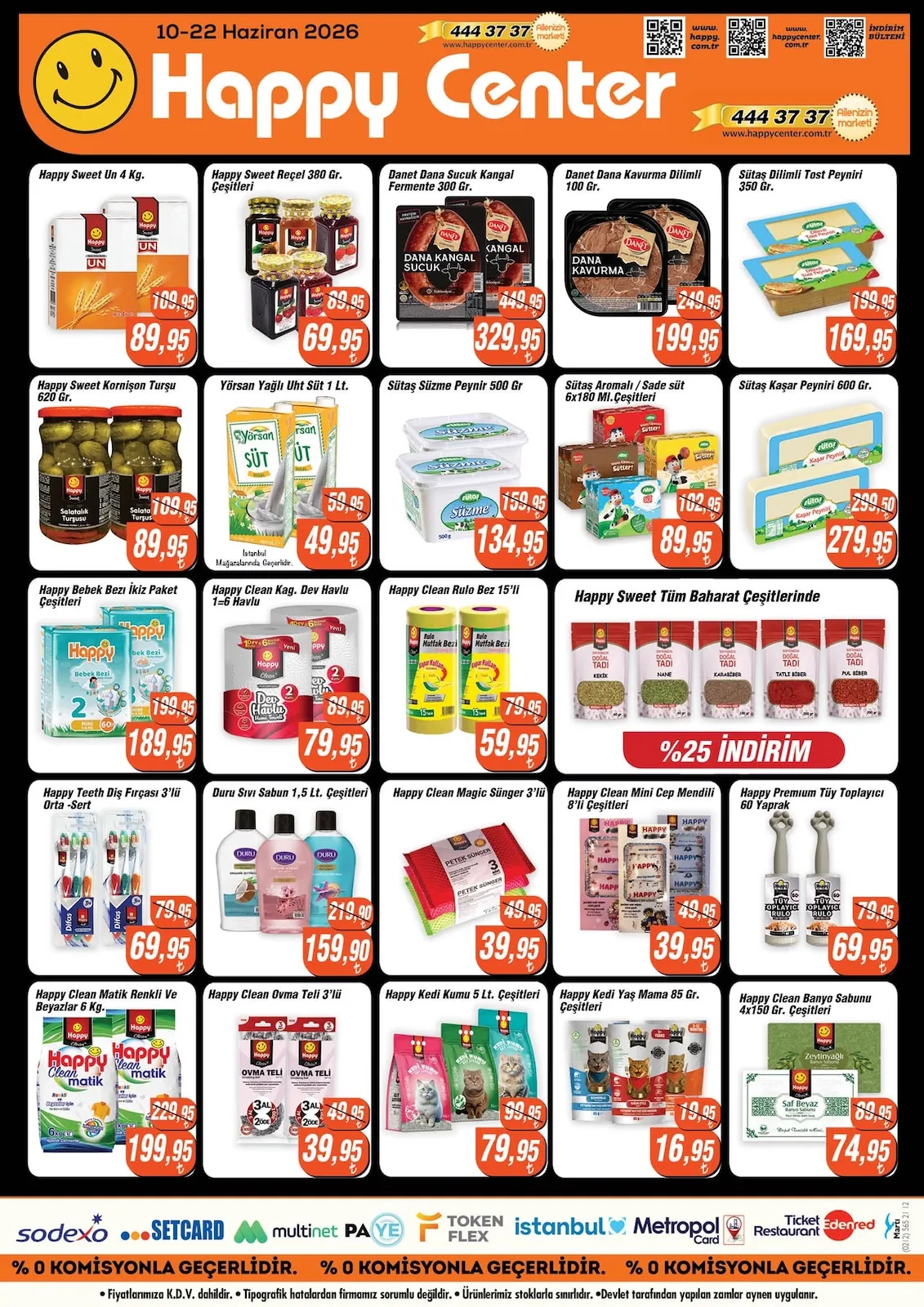 Happy Happy Center 10 Haziran 2026 Aktüel Kataloğu sayfa 8: Happy Clean Kağıt Dev Havlu 1=6 Havlu, Sütaş Aromalı / Sade Süt 6X180 Ml Çeşitleri