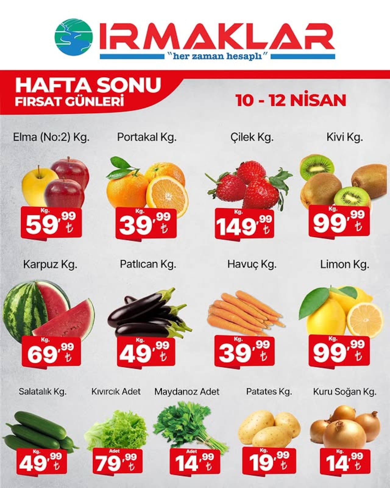 Irmaklar Market 10 Nisan 2026 Aktüel Kataloğu broşürü