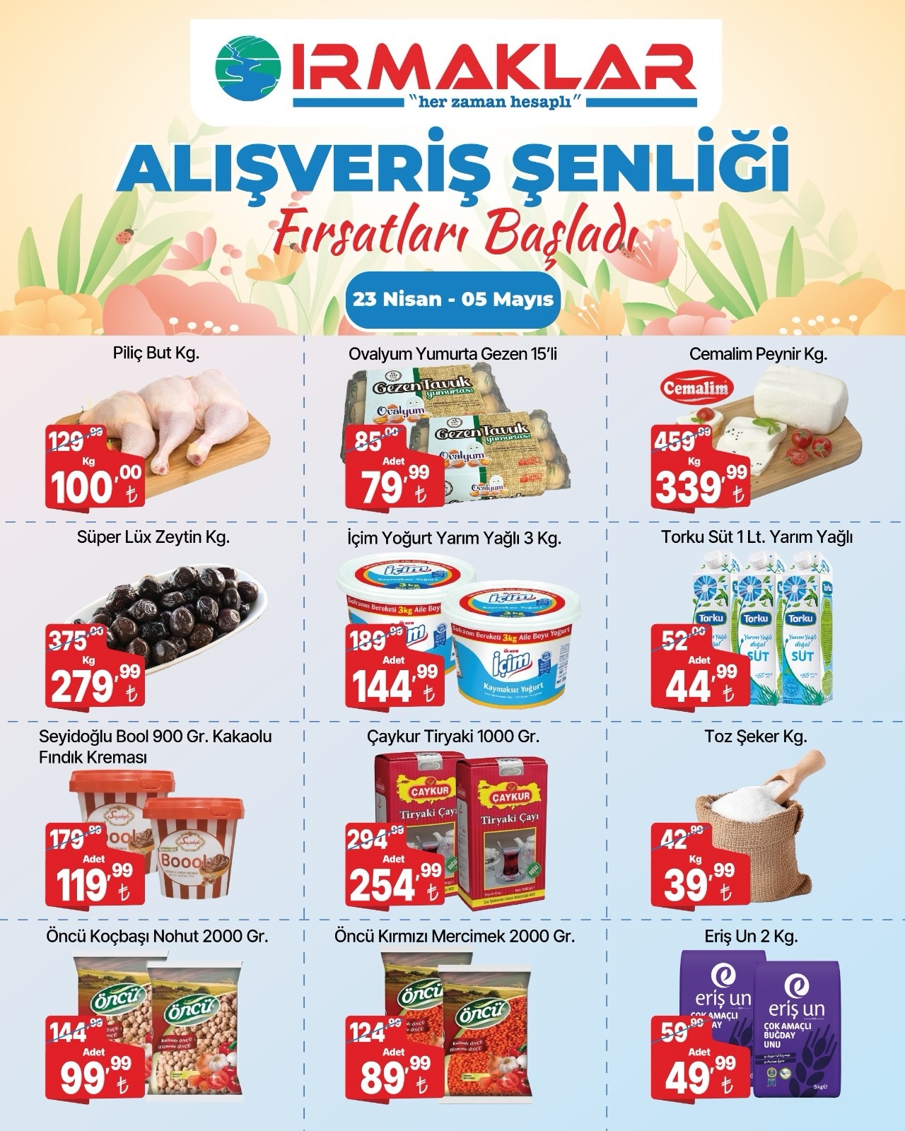 Irmaklar Market 23 Nisan 2026 Aktüel Kataloğu broşürü