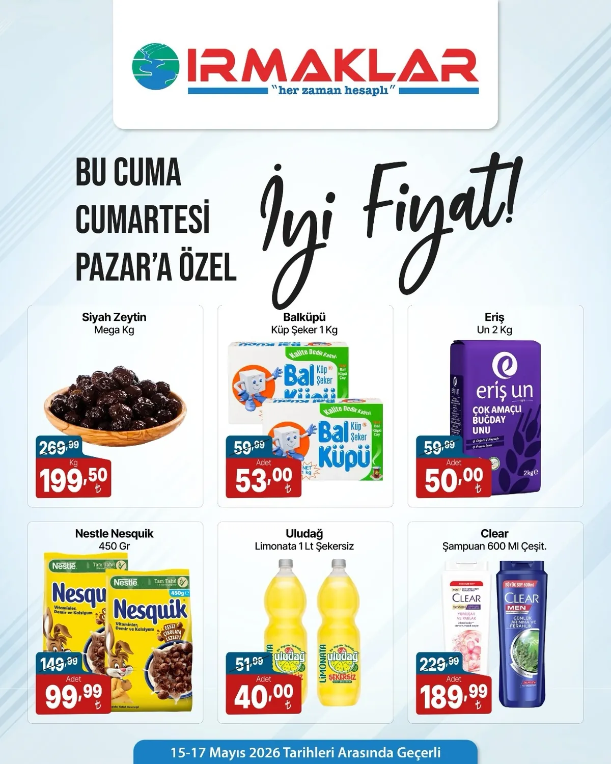 İrmaklar Irmaklar Market 15 Mayıs 2026 Aktüel Kataloğu sayfa 2: Nestle Nesquik 450 Gr, Uludağ Limonata 1 Lt Şekersiz