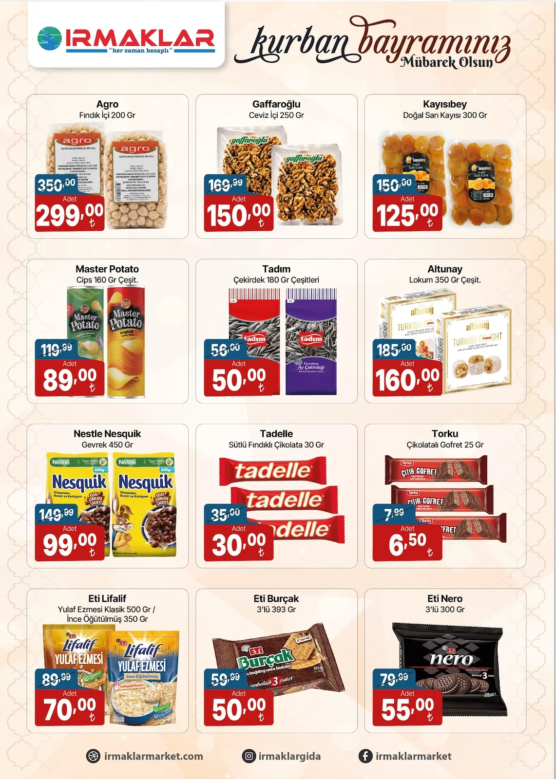 İrmaklar Irmaklar Market 19 Mayıs 2026 Aktüel Kataloğu sayfa 7: Eti Nero 3'Lü 300 Gr, Eti Burçak 3'Lü 393 Gr