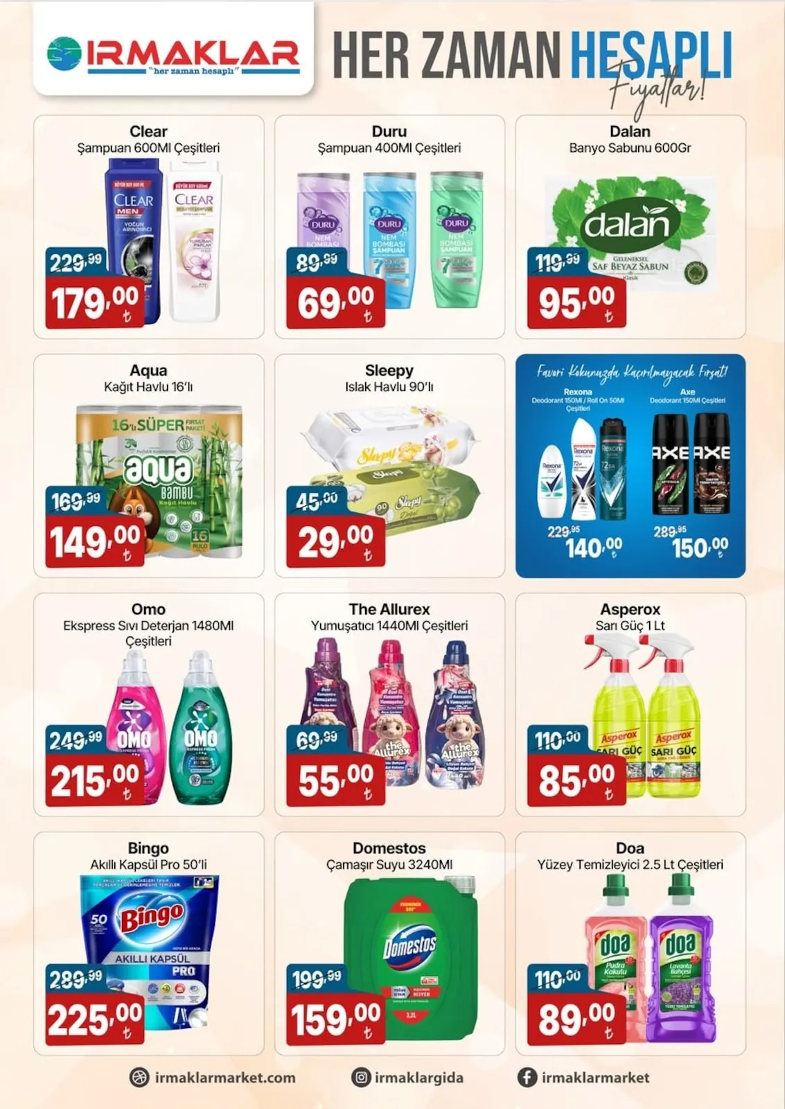 İrmaklar Irmaklar Market 4 Haziran 2026 Aktüel Kataloğu sayfa 4: The Allurex Yumuşatici 1440Ml Çeşitleri, Sleepy Islak Havlu 90'Lı