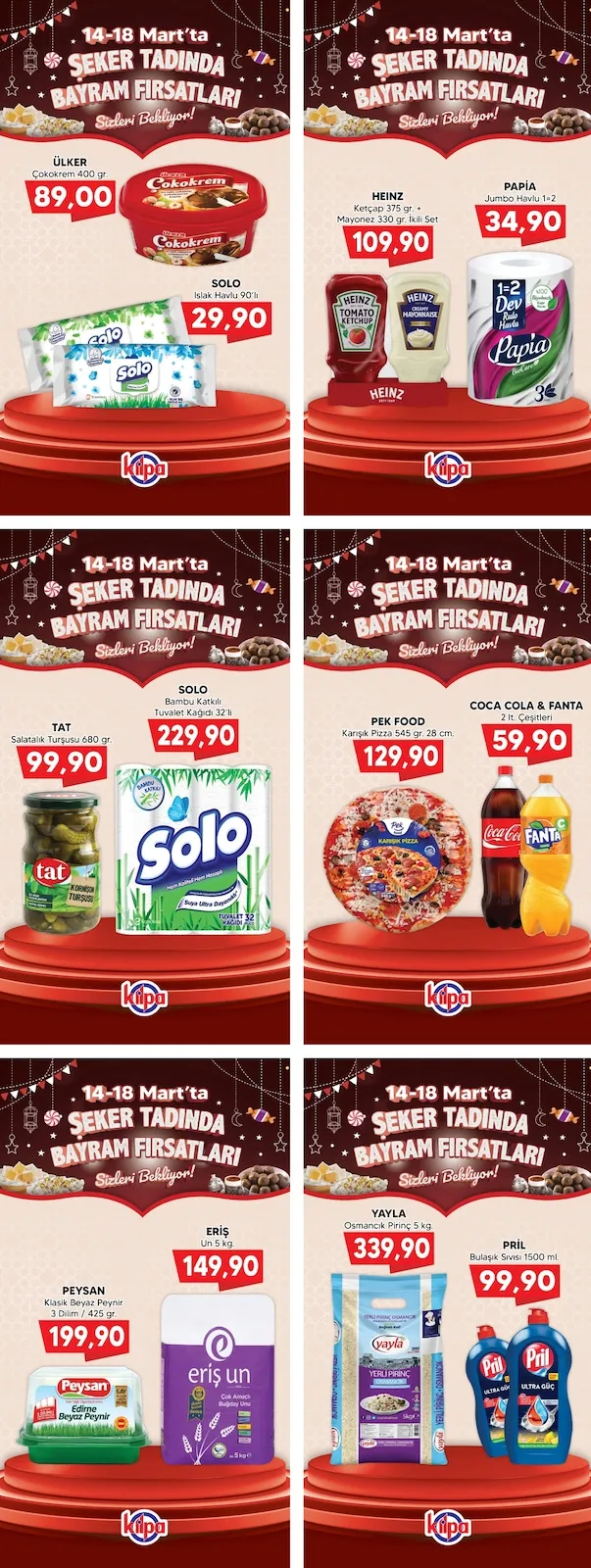 Kilpa Kilpa Market 14 Mart 2026 Aktüel Kataloğu sayfa 1: Solo Islak Havlu 90'Lı, Tat Salatalık Turşusu 680 Gr.