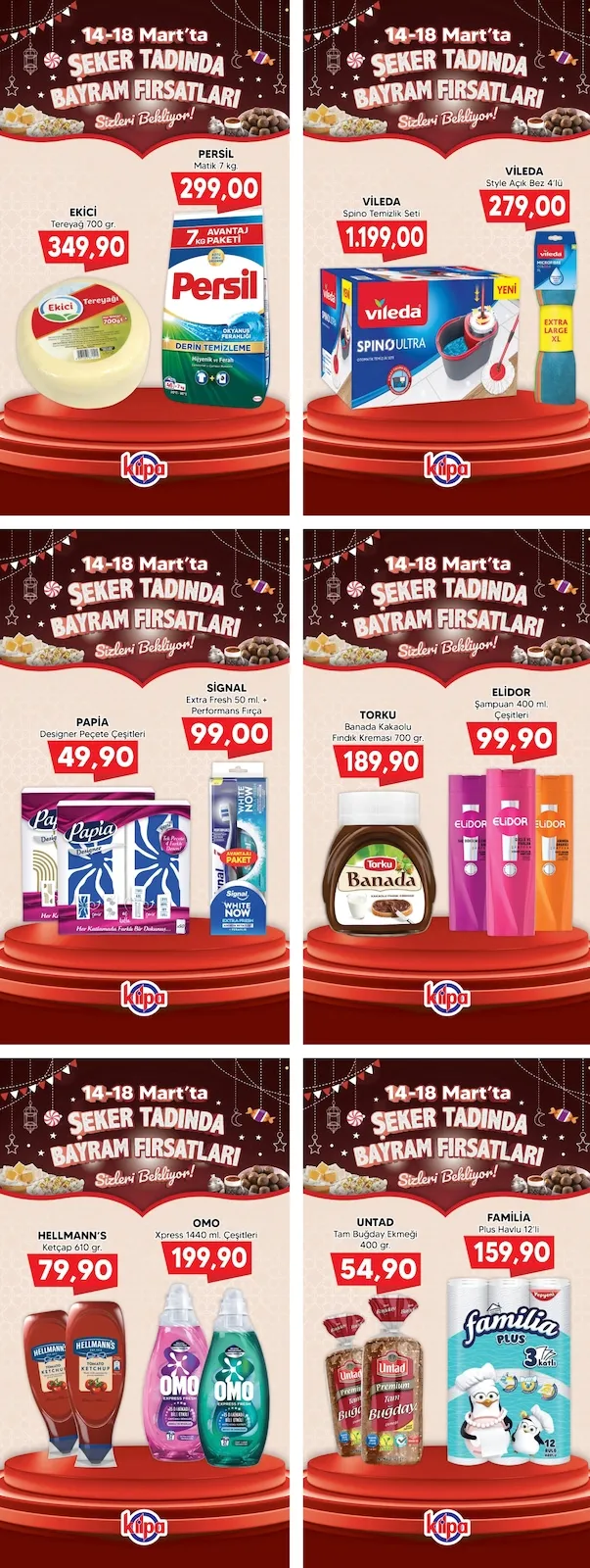 Kilpa Kilpa Market 14 Mart 2026 Aktüel Kataloğu sayfa 2: Papia Designer Peçete Çeşitleri, Torku Banada Kakaolu Fındık Kreması 700 Gr.