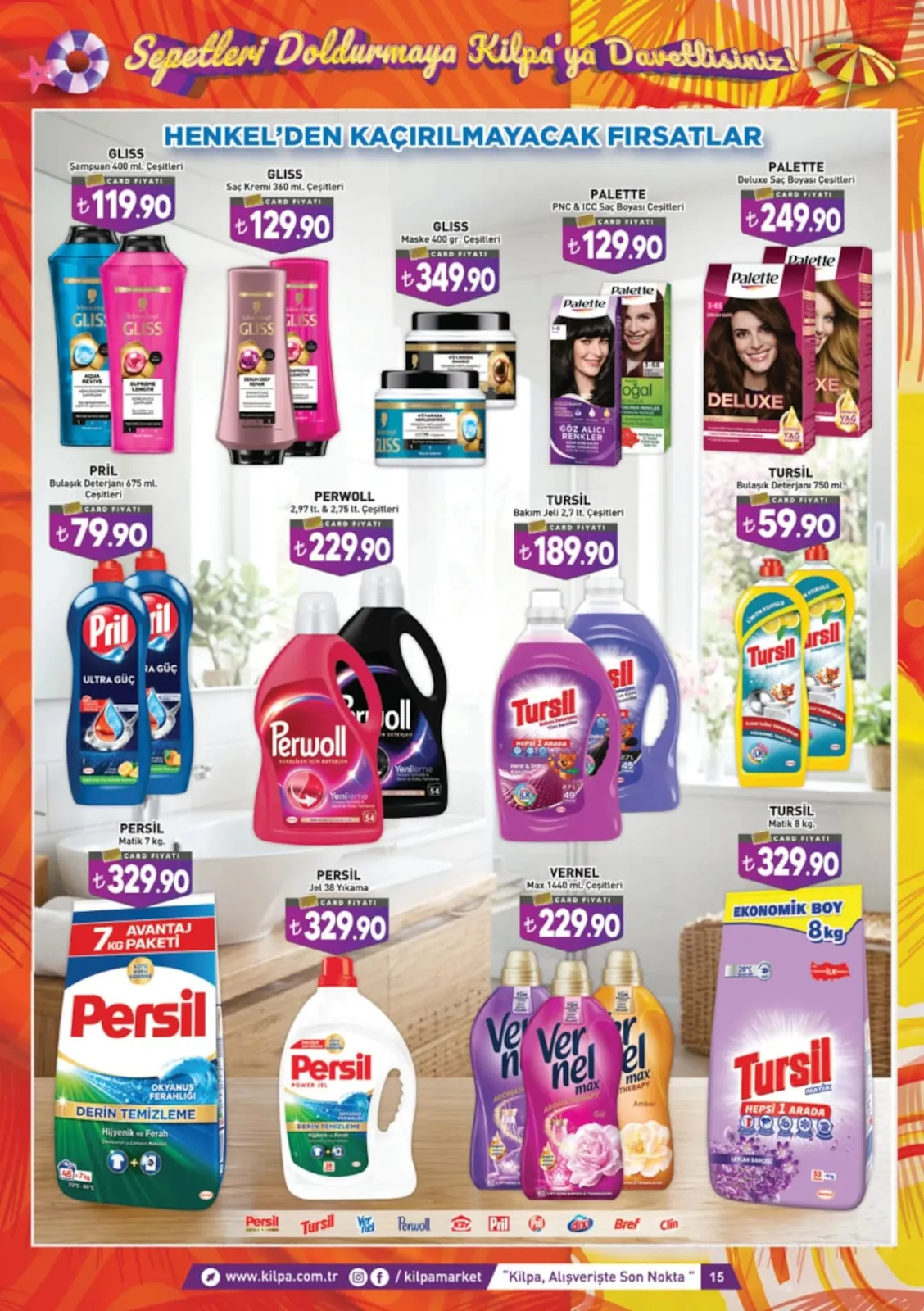 Kilpa Kilpa Market 3 Haziran 2026 Aktüel Kataloğu sayfa 15: Gliss Saç Kremi 360 Ml., Gliss Maske 400 Gr.
