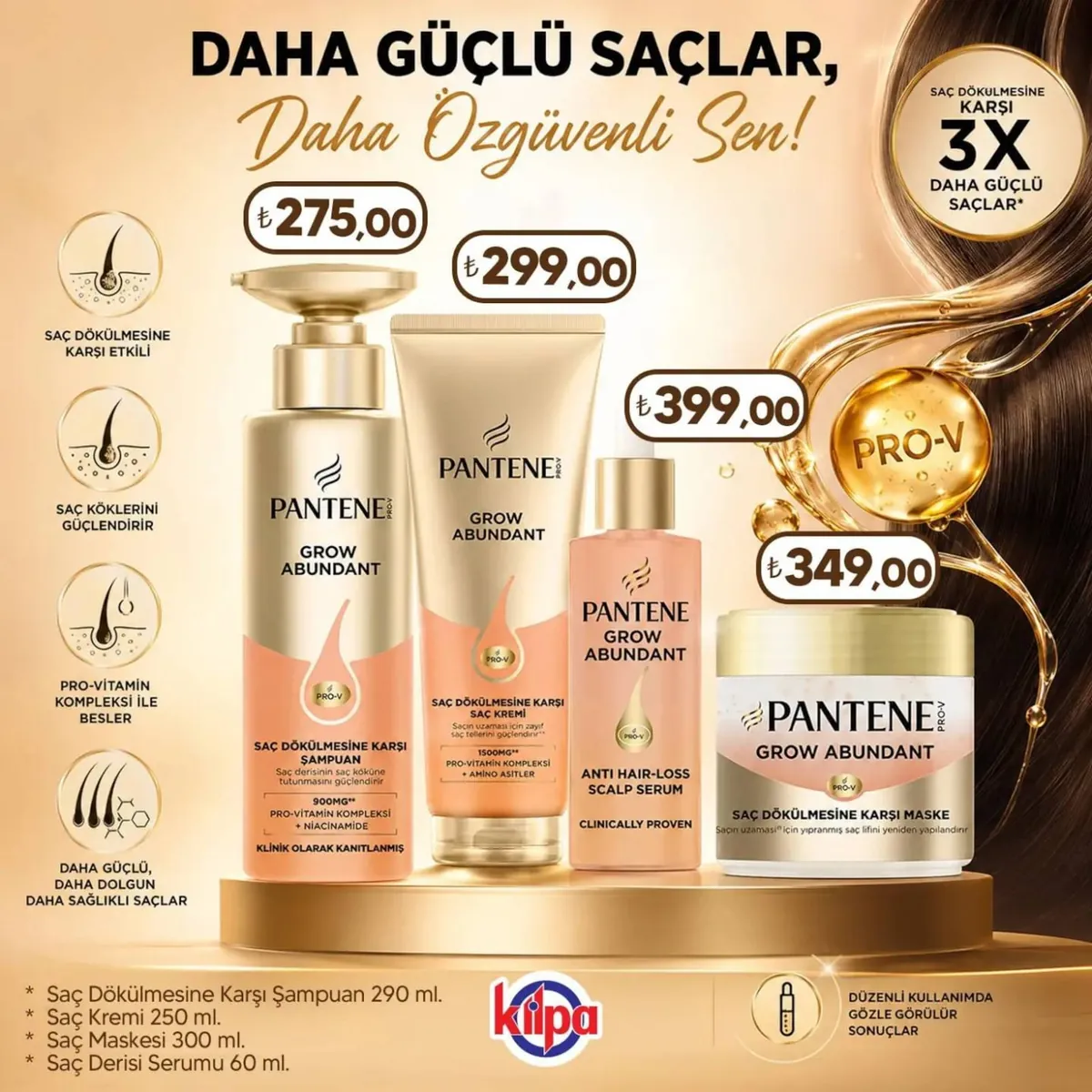 Kilpa Kilpa Market 10 Haziran 2026 Aktüel Kataloğu sayfa 1: Pantene Grow Abundant Saç Dökülmesine Karşı Şampuan 500Ml, Pantene Grow Abundant Saç Kremi 220Ml