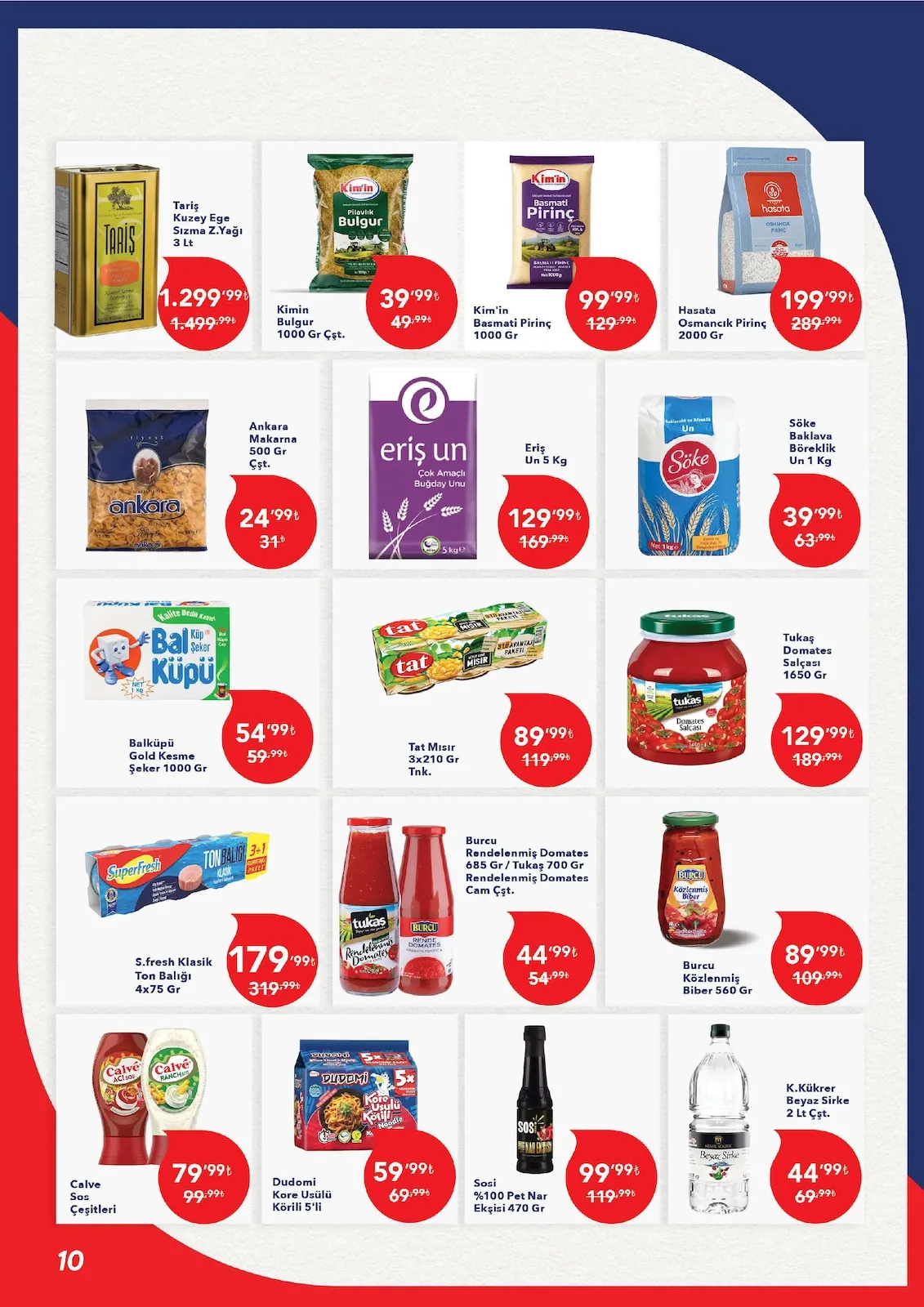 Kim Kim Market 14 Mart 2026 Aktüel Kataloğu sayfa 10: Tukaş Domates Salçası 1650 Gr, Tat Mısır 3X210 Gr