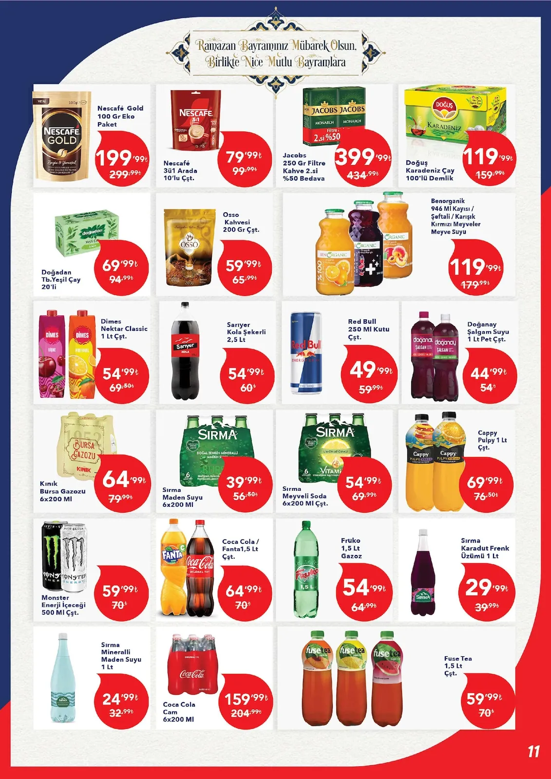 Kim Kim Market 14 Mart 2026 Aktüel Kataloğu sayfa 11: Red Bull 250 Ml Kutu, Nescafe 3Ü1 Arada 10'Lu Çşt.