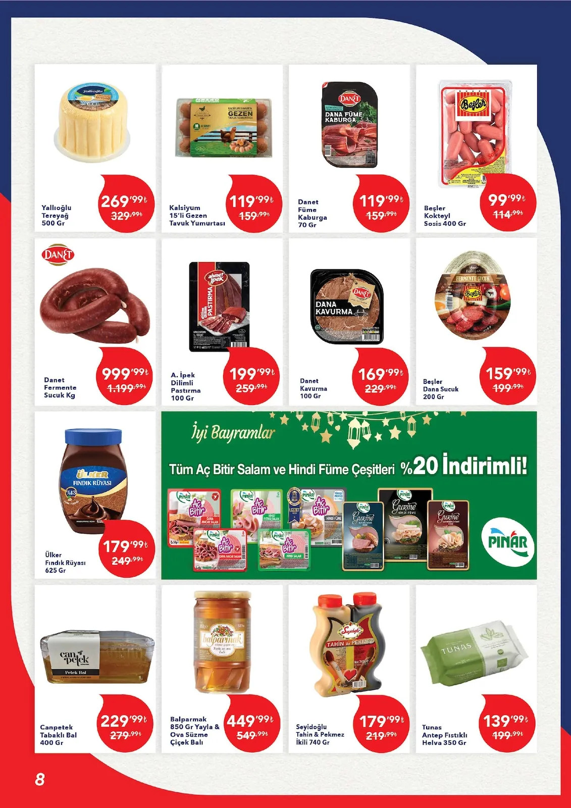 Kim Kim Market 14 Mart 2026 Aktüel Kataloğu sayfa 8: A. İpek Dilimli Pastırma 100 Gr, Danet Kavurma 100 Gr