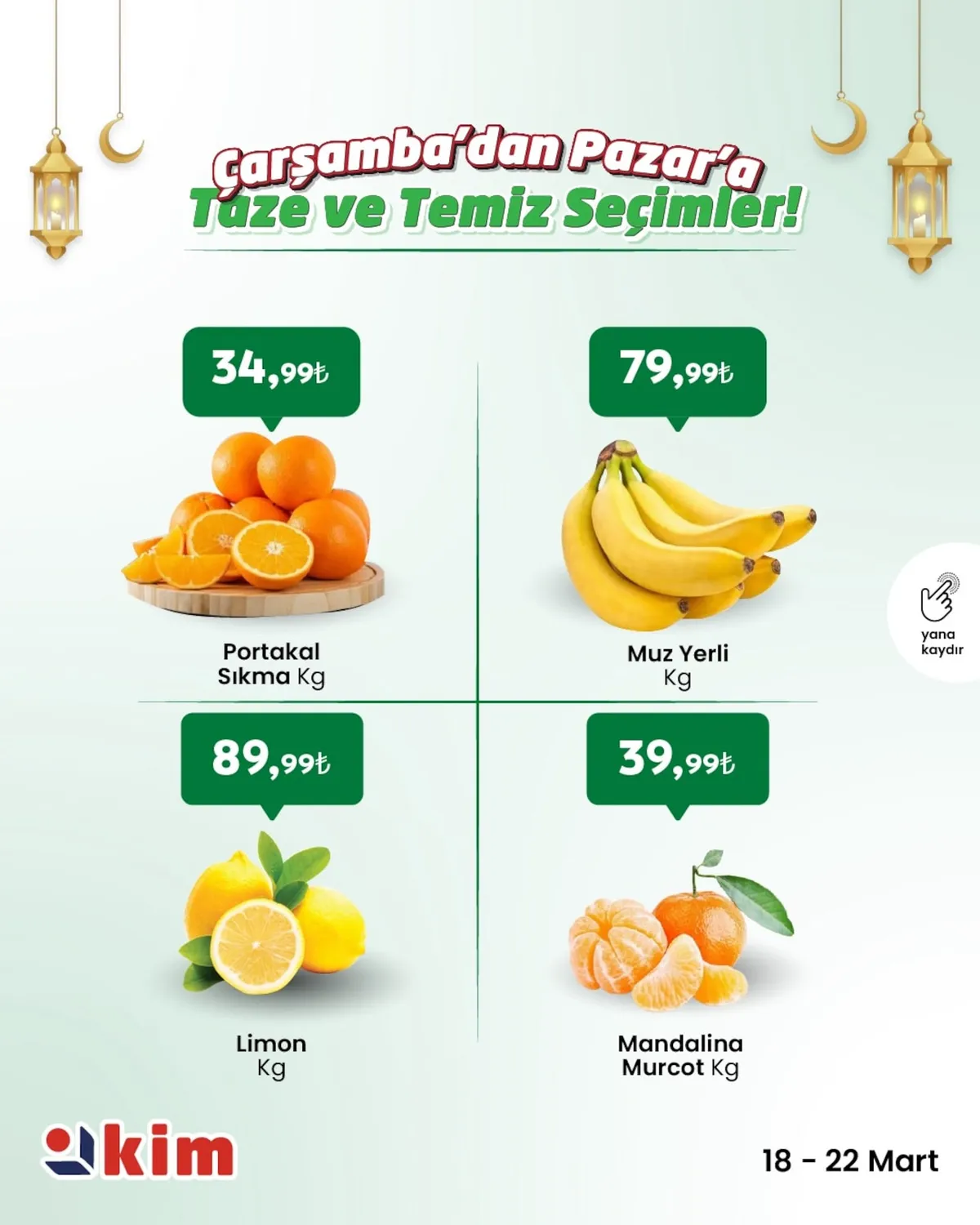 Kim Kim Market 18 Mart 2026 Aktüel Kataloğu sayfa 1: Limon Kg
